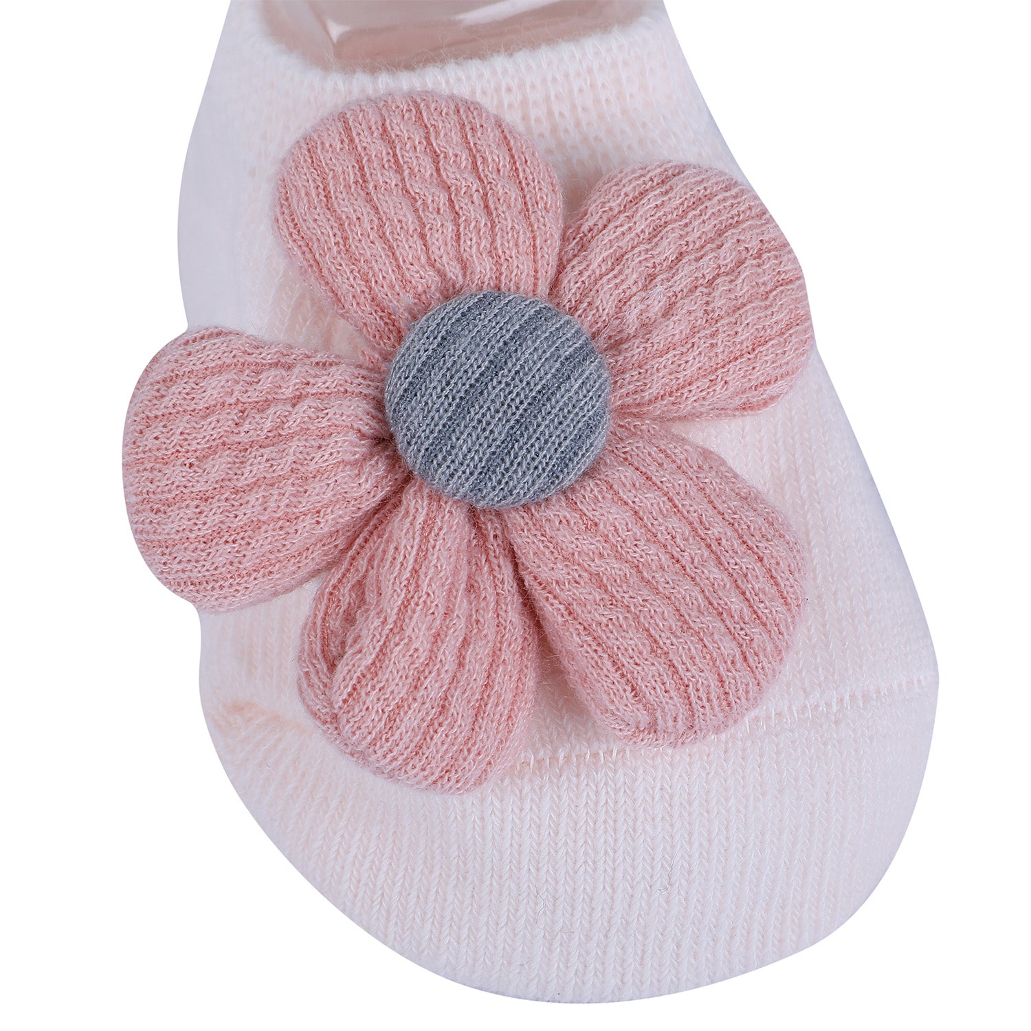 Baby Moo 3D Knot Turban Cap And Matching Floral Socks Set - Pink - Baby Moo