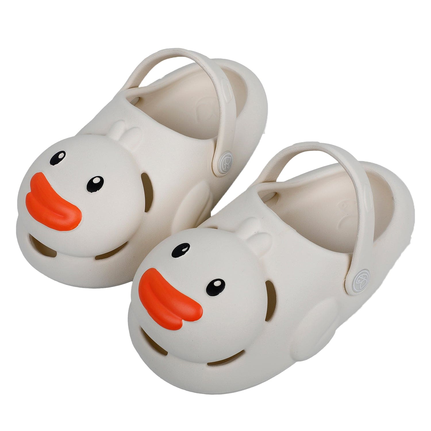 Baby Moo Swimming Duck Waterproof Anti-Skid Sling Back Clogs - Cream