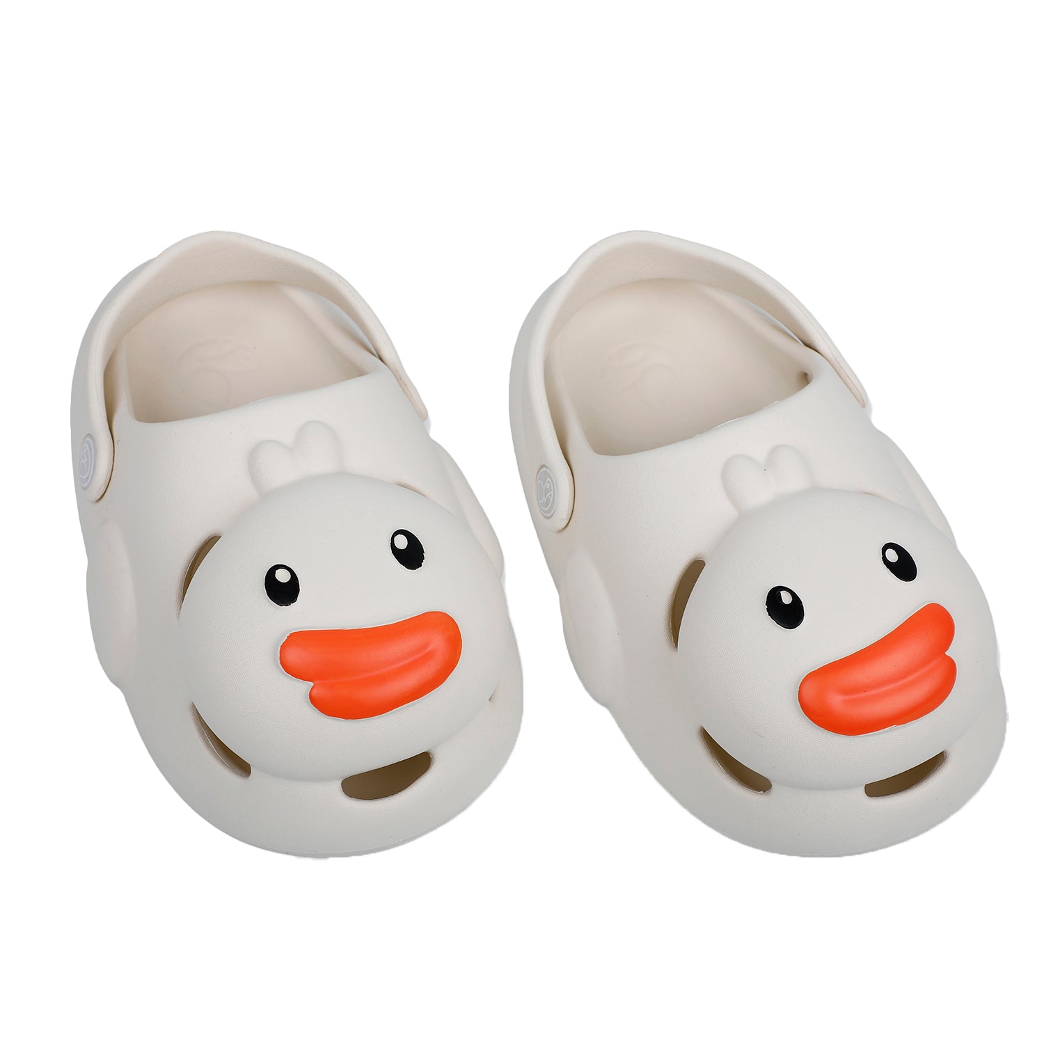 Baby Moo Swimming Duck Waterproof Anti-Skid Sling Back Clogs - Cream