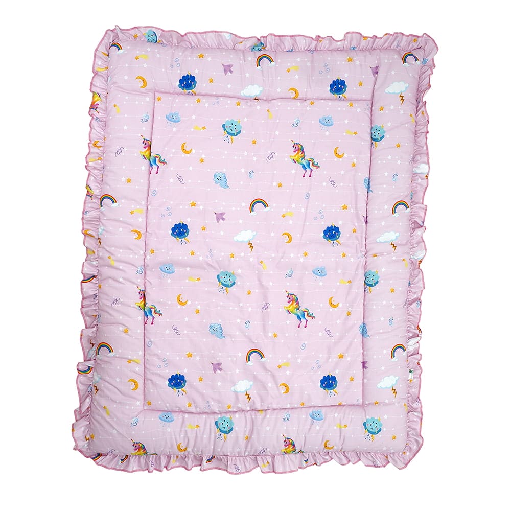 Baby Moo Unicorn Soft Frill Large Duvet Quilt - Pink - Baby Moo
