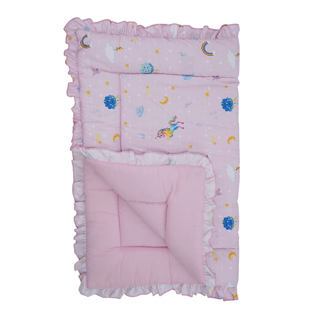 Baby Moo Unicorn Soft Frill Large Duvet Quilt - Pink - Baby Moo