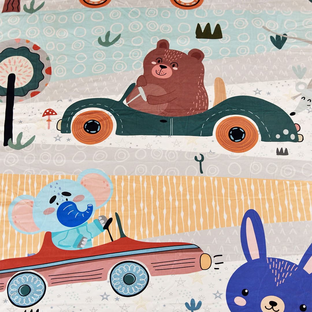 Baby Moo Bear in Car Velvet And Fur XL Blanket - Yellow - Baby Moo