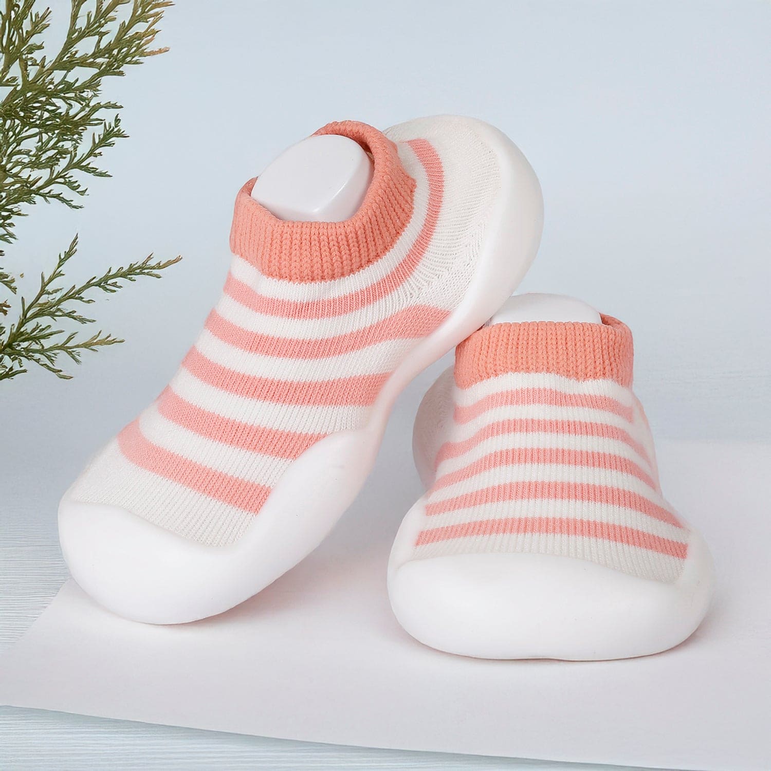 Slip-On Shoes Striped Peach