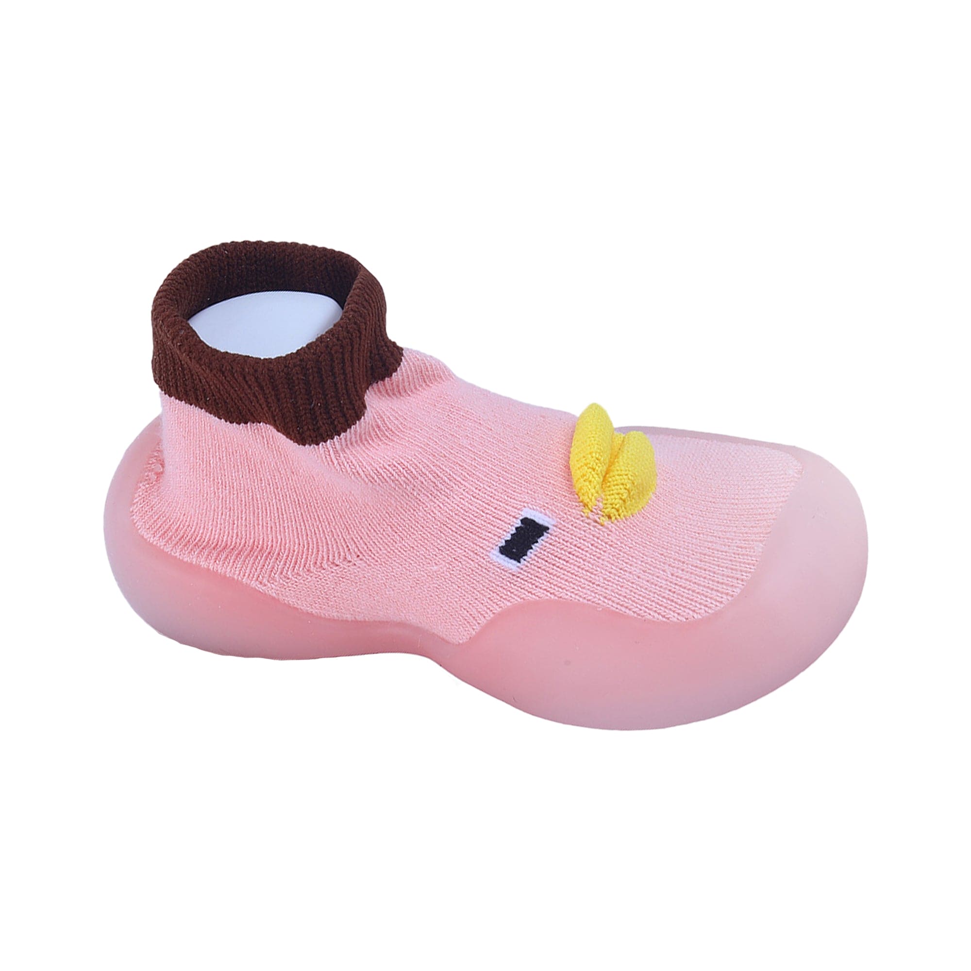Baby Moo Cute Duck Face Rubber Comfortable Sole Slip-On Sock Shoes - Pink