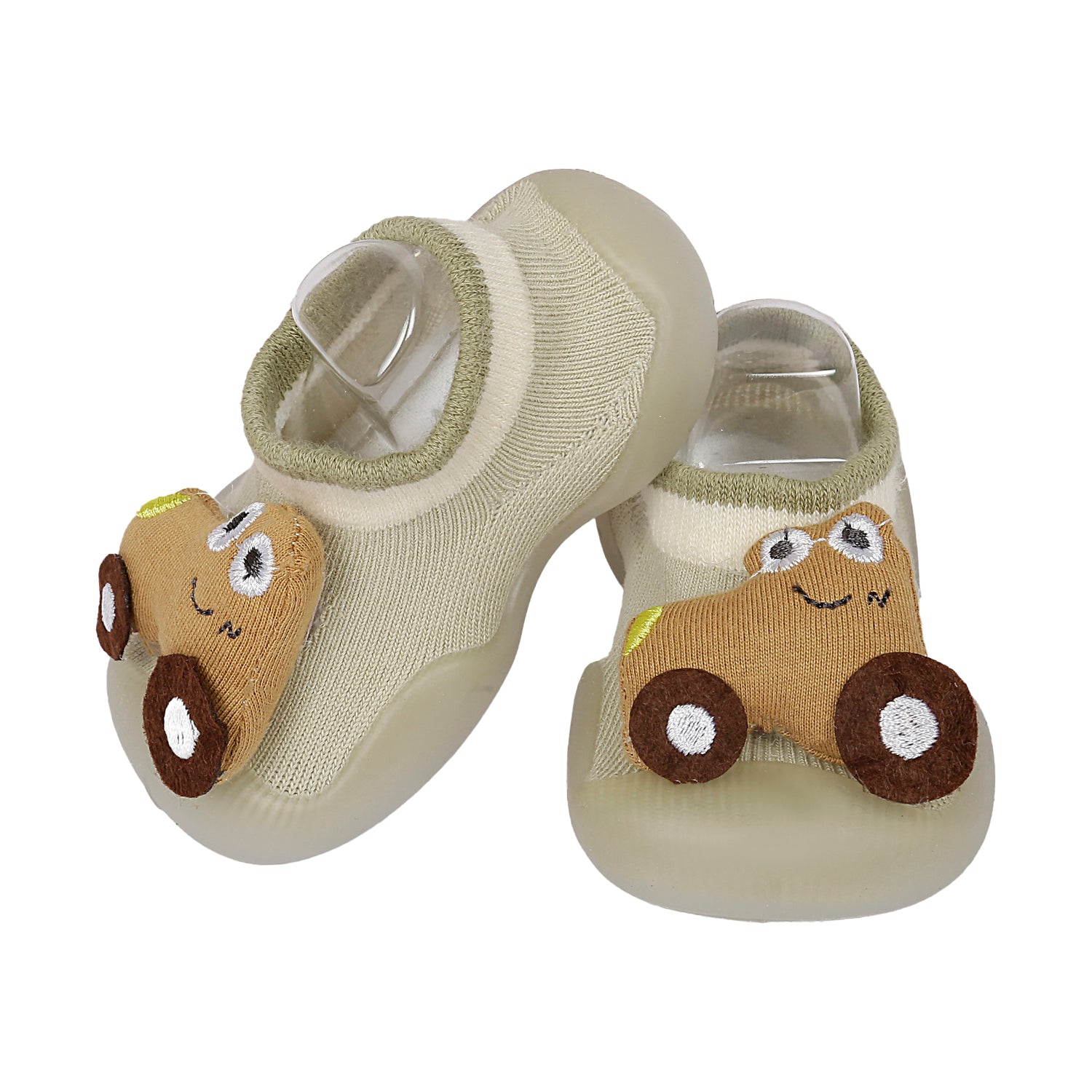 Car Rattle Anti-Skid Slip-On Rubber Sole Shoes - Green