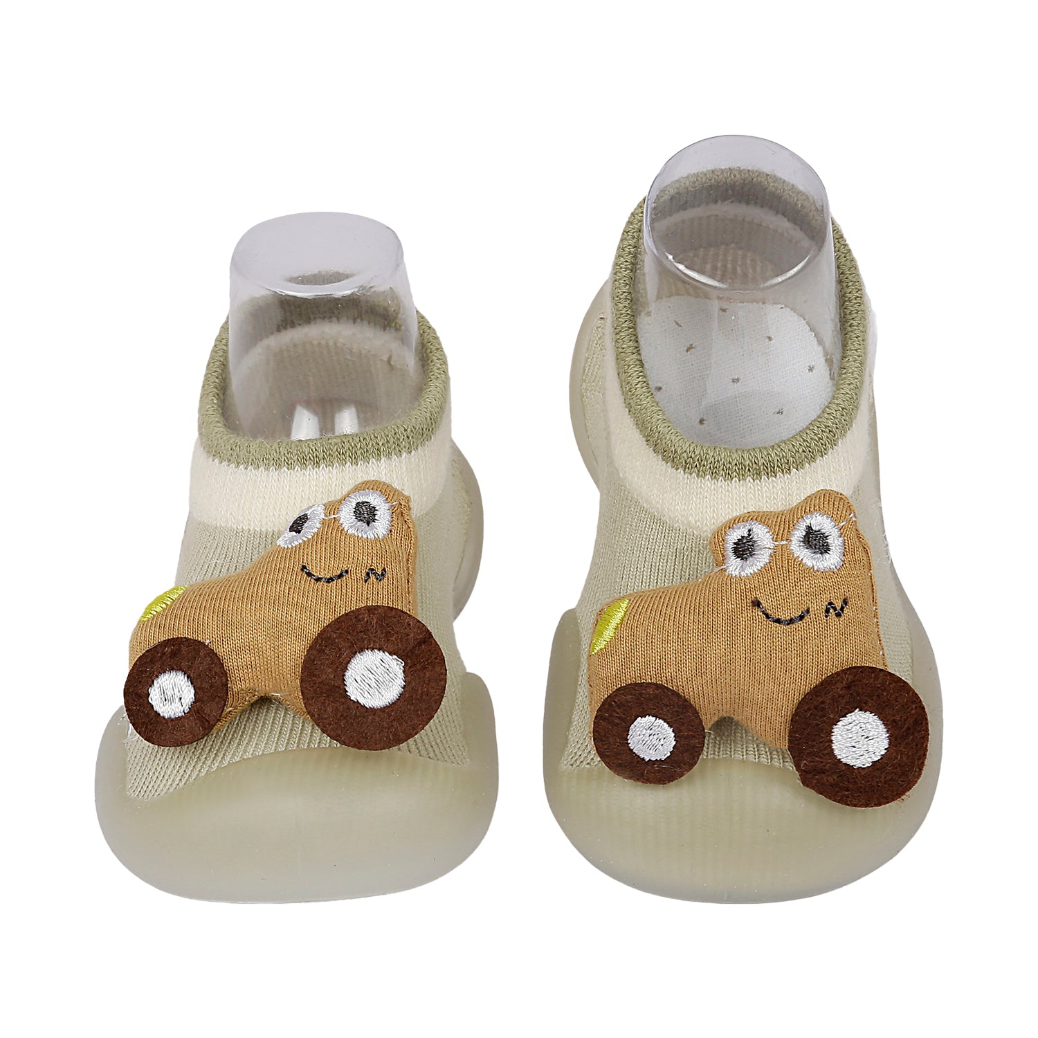 Car Rattle Anti-Skid Slip-On Rubber Sole Shoes - Green