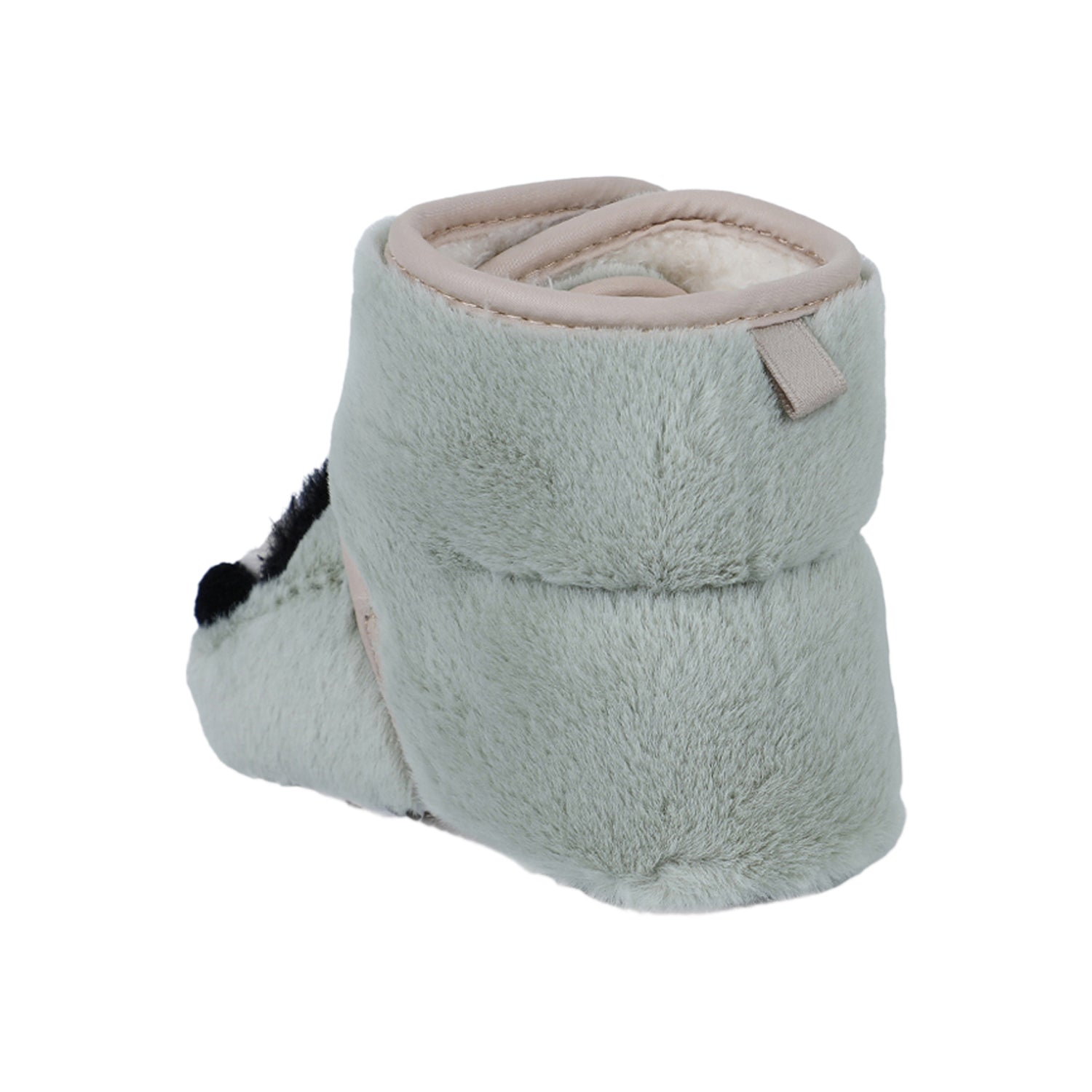 Baby Moo Penguin Warm Veclro Strap Fur Booties - Green