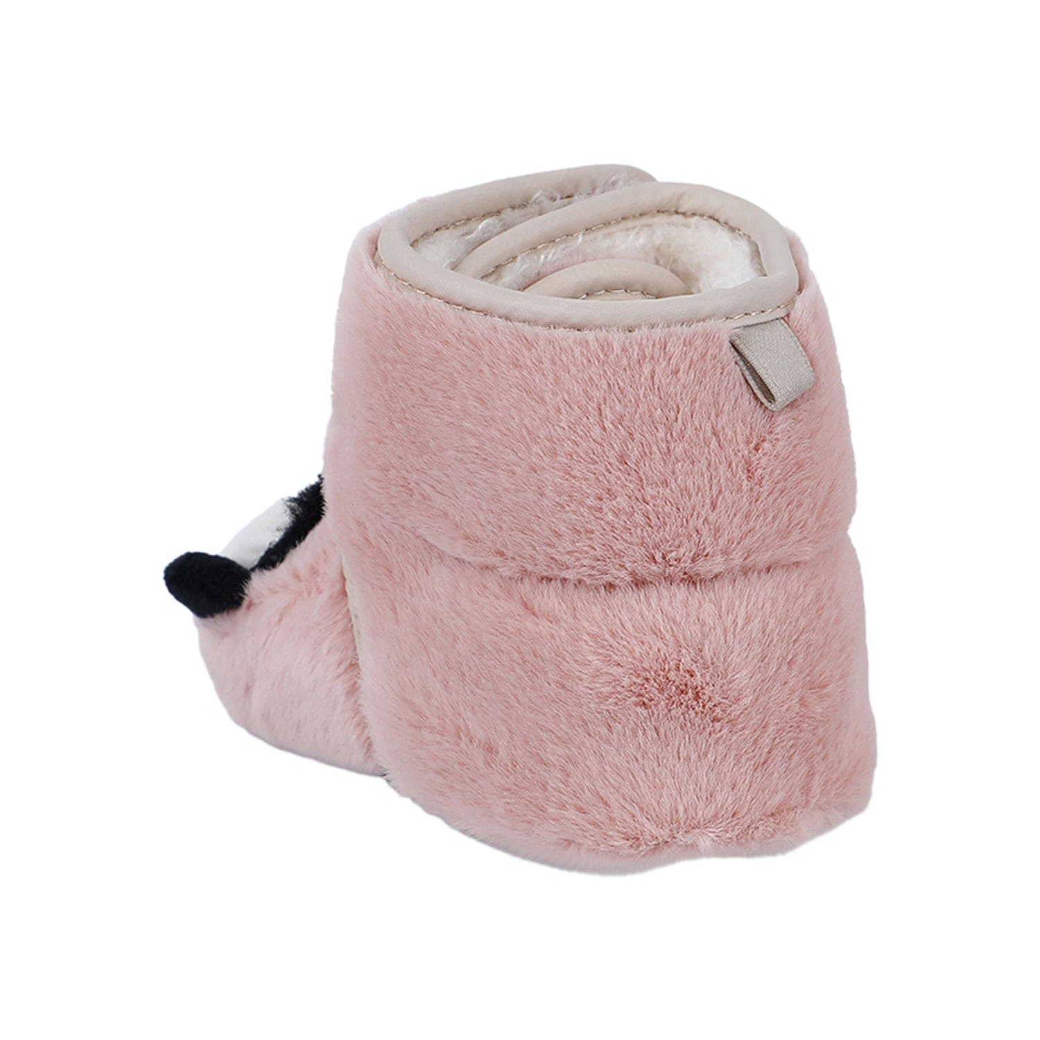 Baby Moo Penguin Warm Veclro Strap Fur Booties - Pink