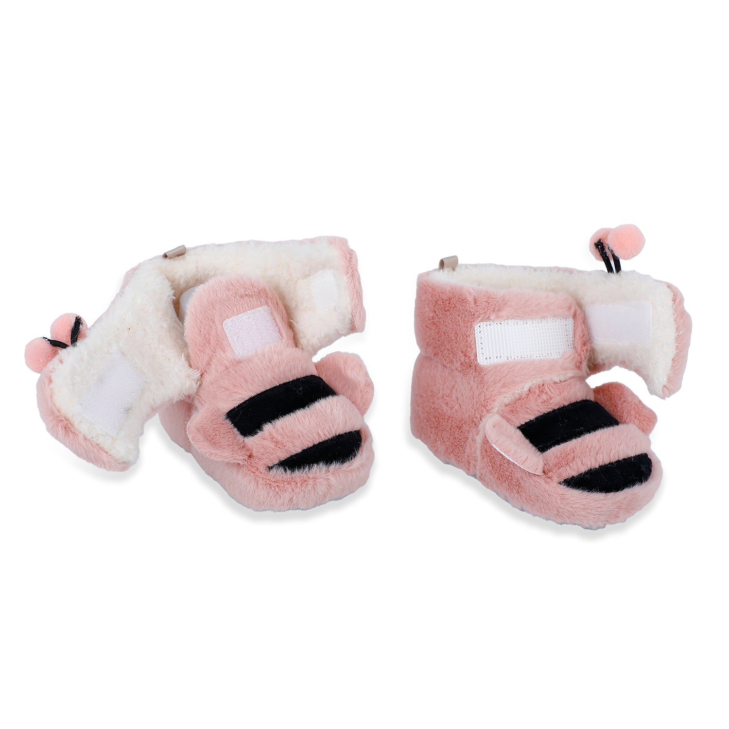 Baby Moo Bumble Bee 3D Warm Furry Booties - Pink - Baby Moo