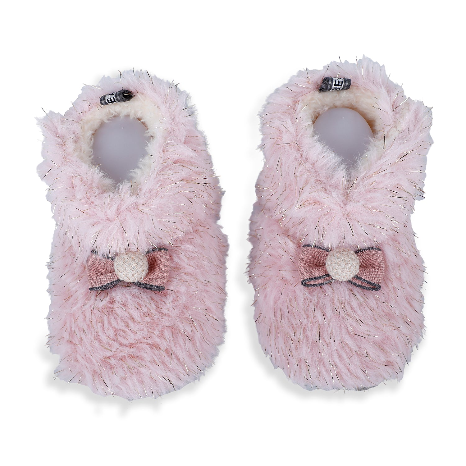 Baby Moo Papa's Angel Velcro Warm Furry Booties - Pink - Baby Moo