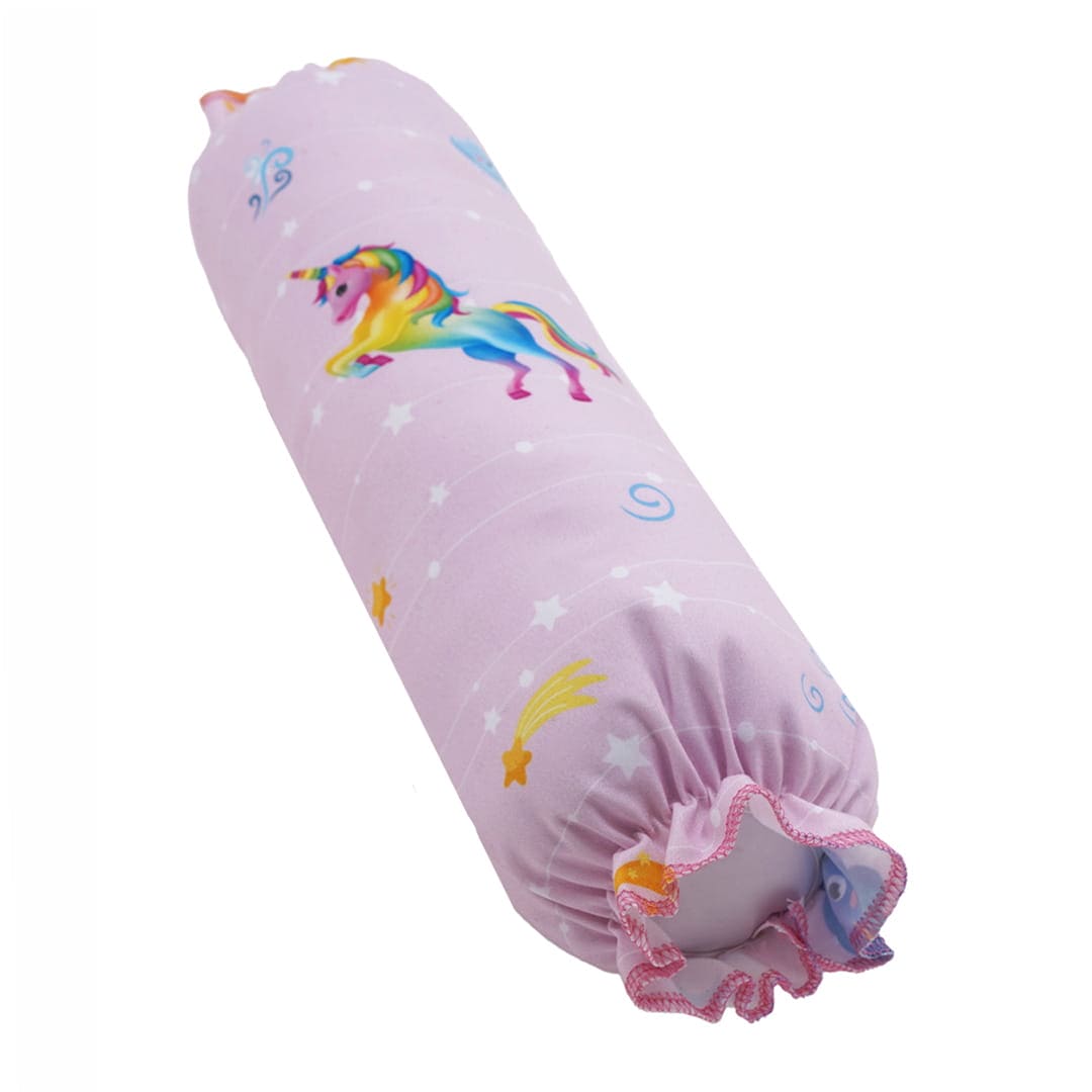 Baby Moo Unicorn 2 Pcs Cotton Medium Bolster Set - Pink - Baby Moo