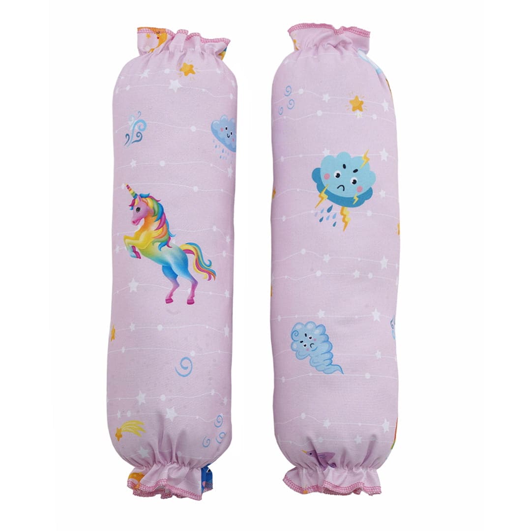 Baby Moo Unicorn 2 Pcs Cotton Medium Bolster Set - Pink - Baby Moo