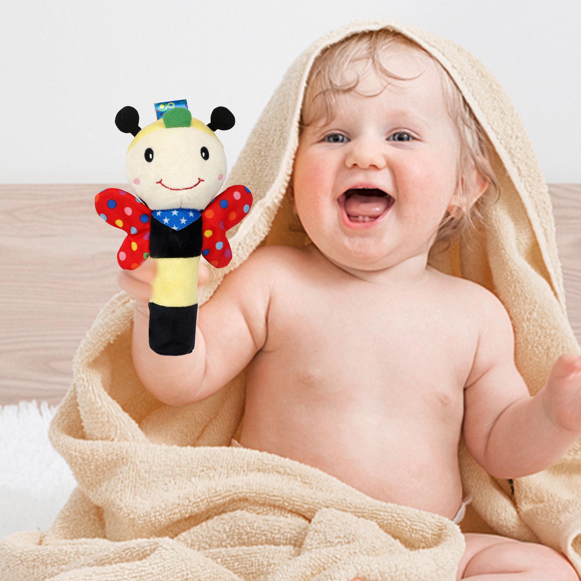 Bee Red Handheld Rattle Toy