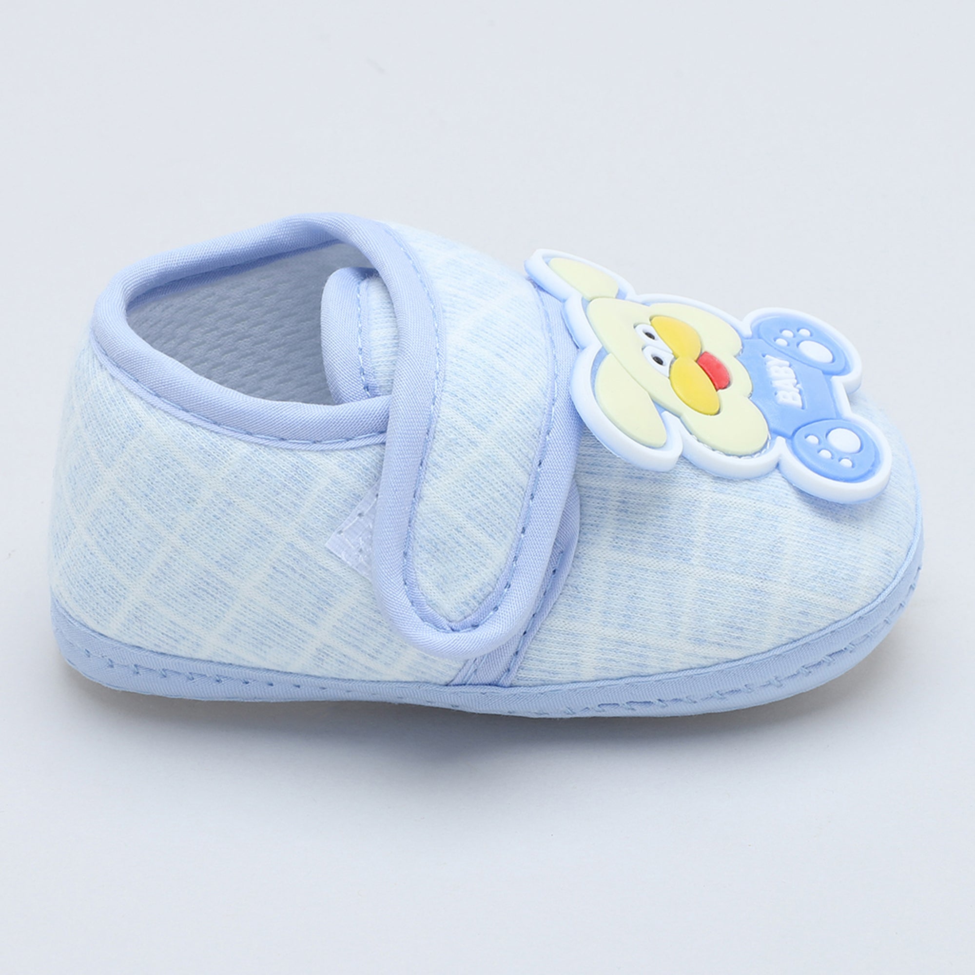 Baby Moo Dog Velcro Strap Anti-Skid Fabric Sneaker Booties - Blue