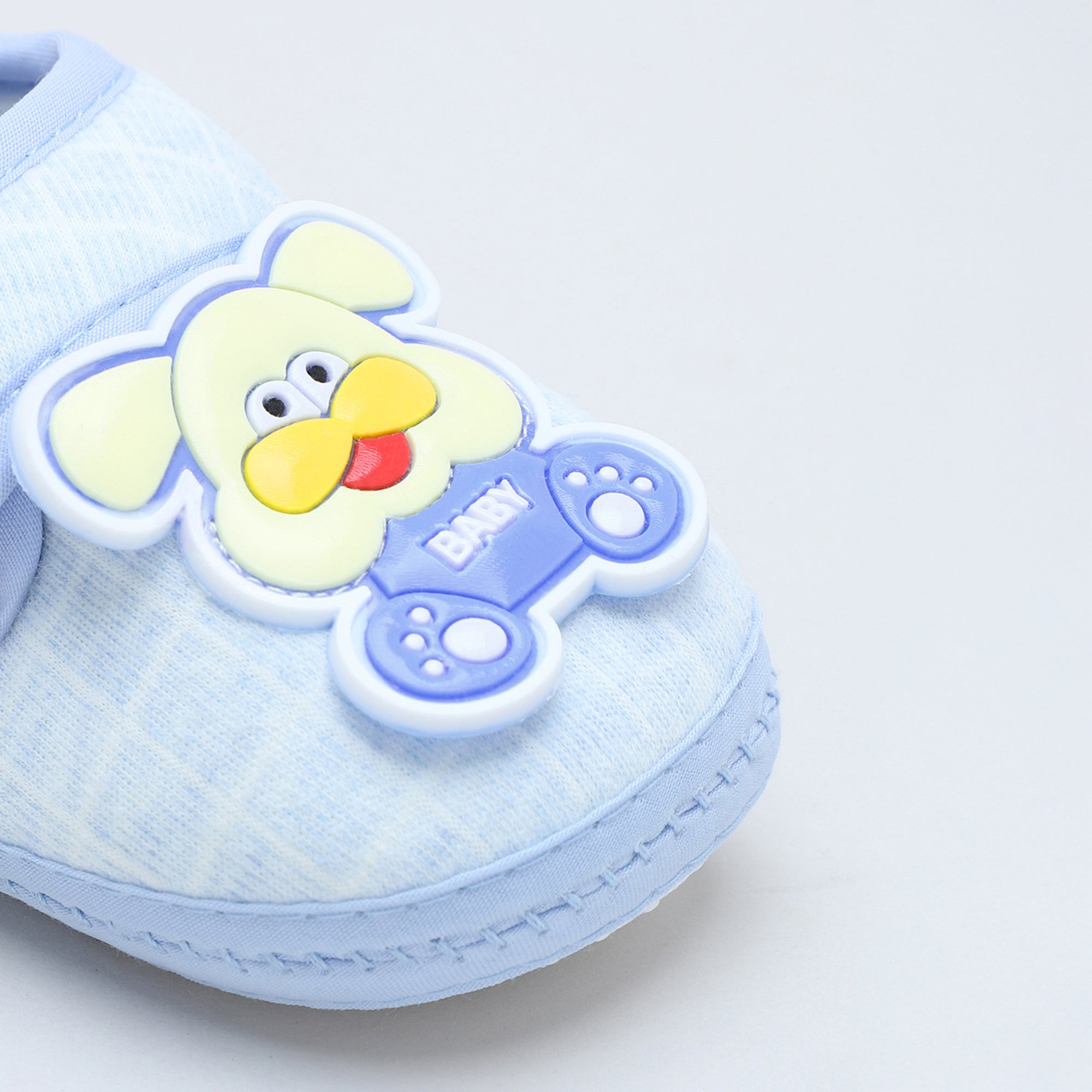 Baby Moo Dog Velcro Strap Anti-Skid Fabric Sneaker Booties - Blue