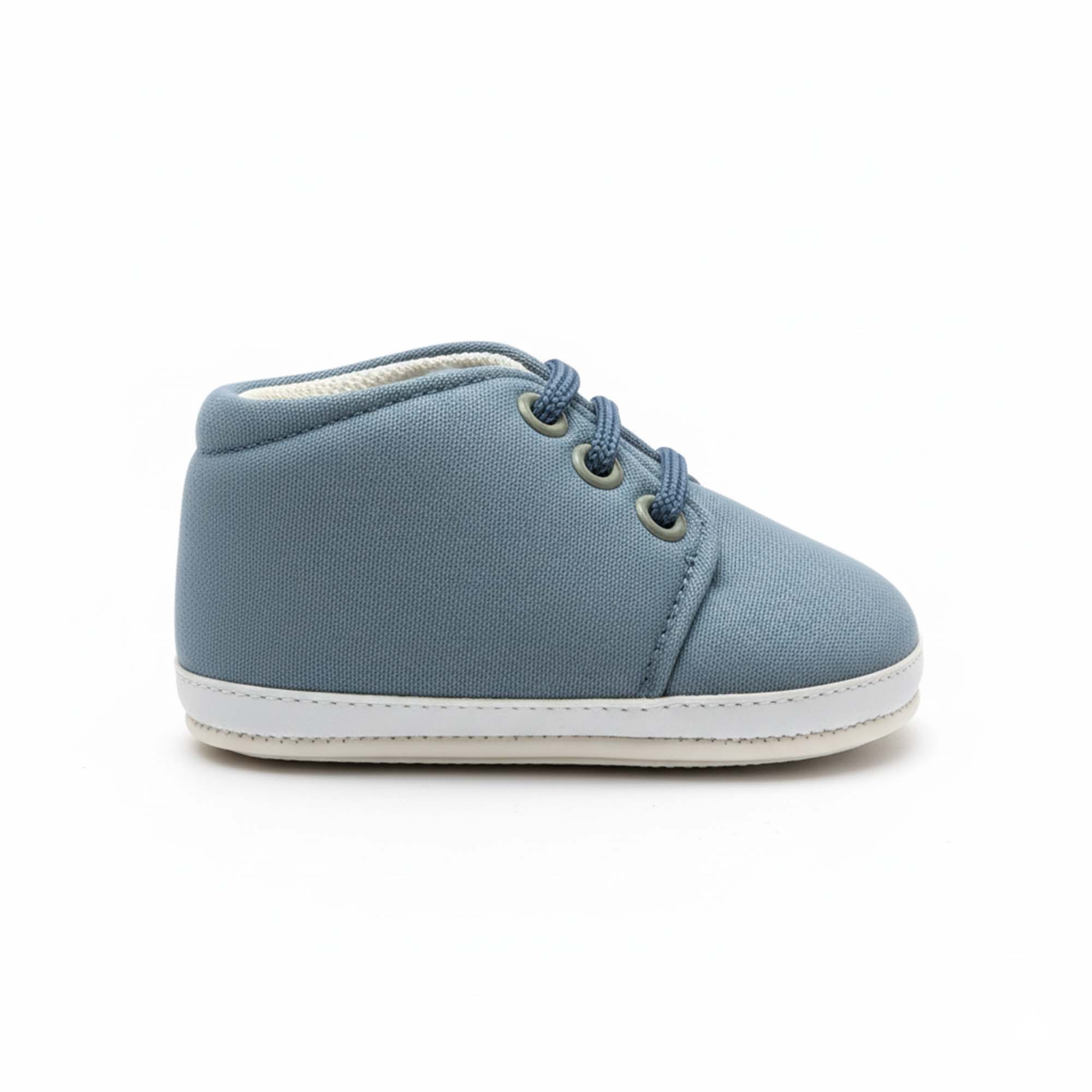 Baby Moo Stylish Lace-Up Comfy Velcro Sneakers Booties-Blue