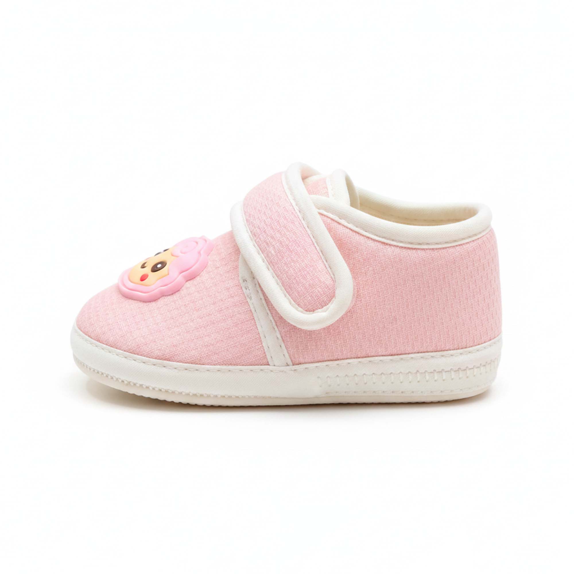 Baby Moo Lamb Velcro Strap Anti-Skid Sneakers Booties-Pink