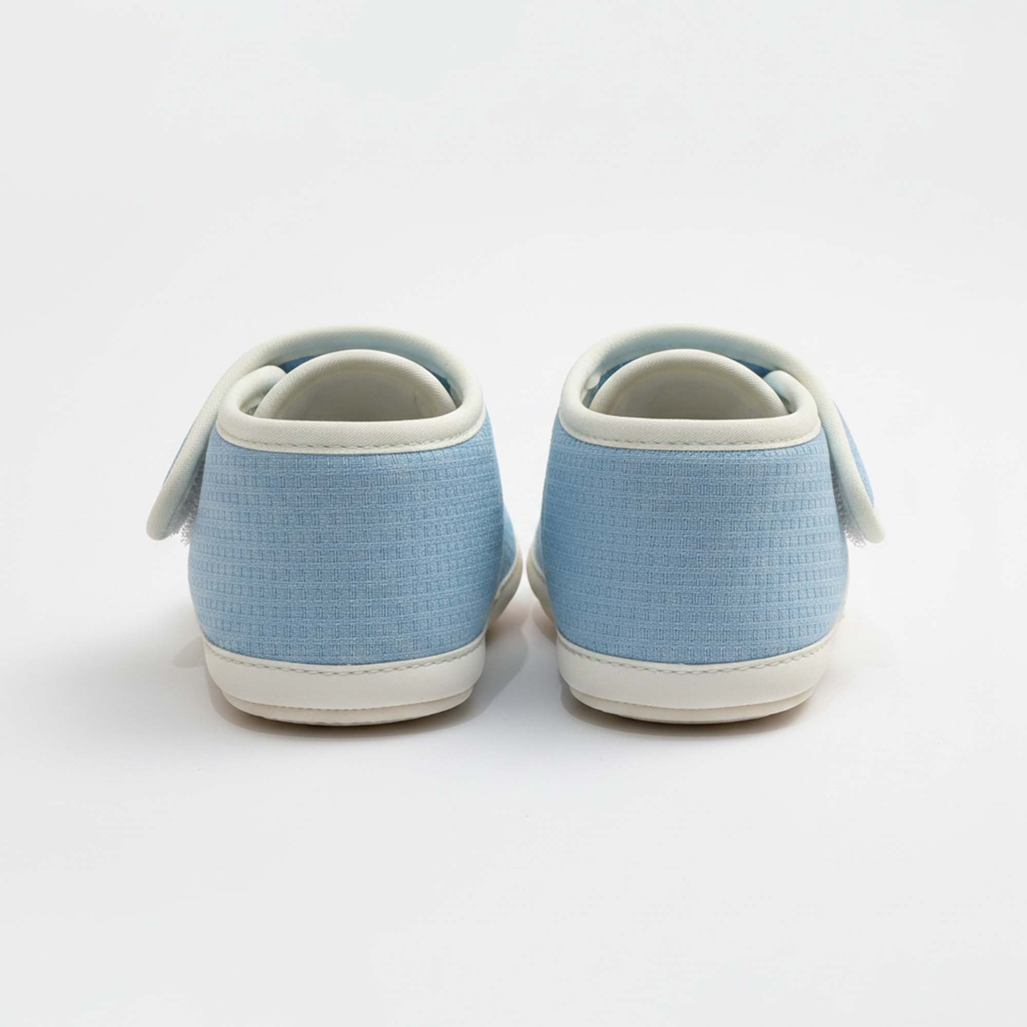 Baby Moo Teddy Velcro Strap Anti-Skid Sneakers Booties-Blue