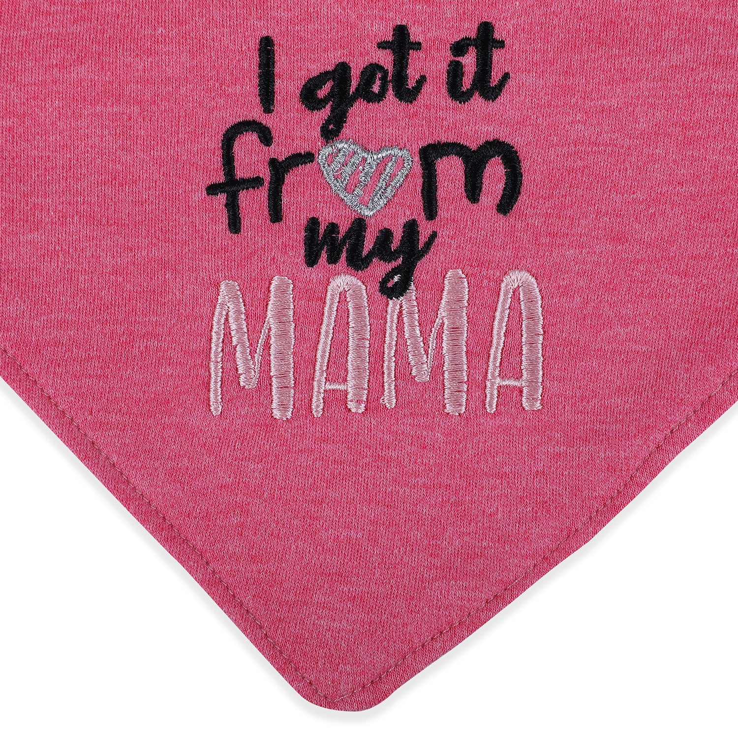 Baby Moo I Got It From My Mama Cotton 3 Pack Bandana Bibs - Pink - Baby Moo