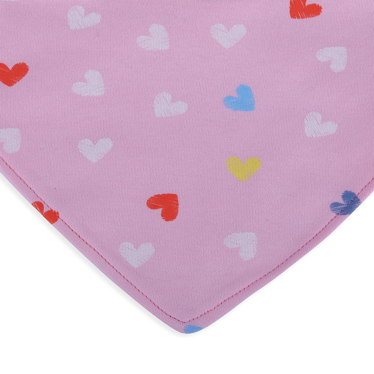 Baby Moo Bunny Chasing Rainbow Cotton 3 Pack Bandana Bibs - Pink - Baby Moo