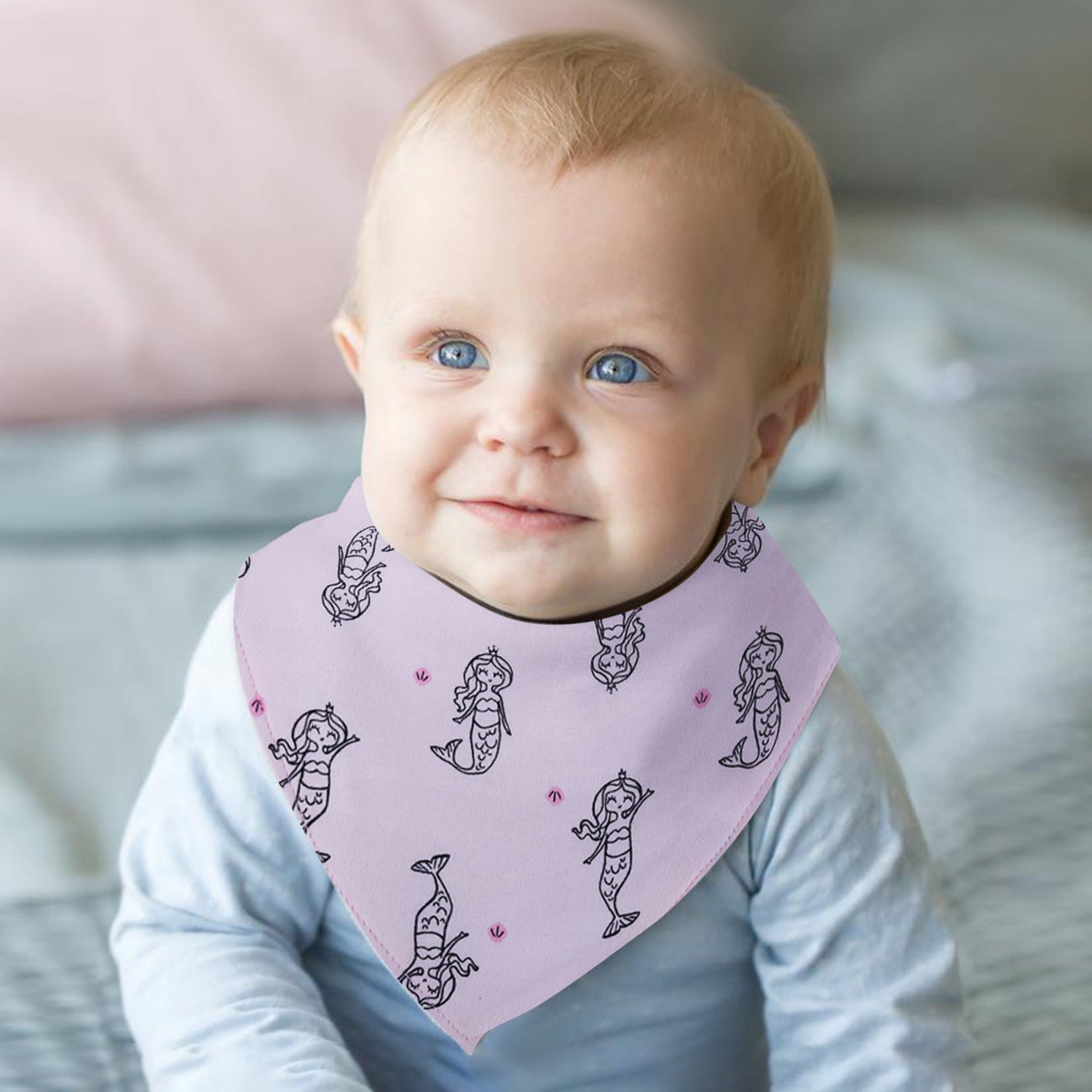Baby Moo Love Mummy Cotton 3 Pack Bandana Bibs - Pink - Baby Moo