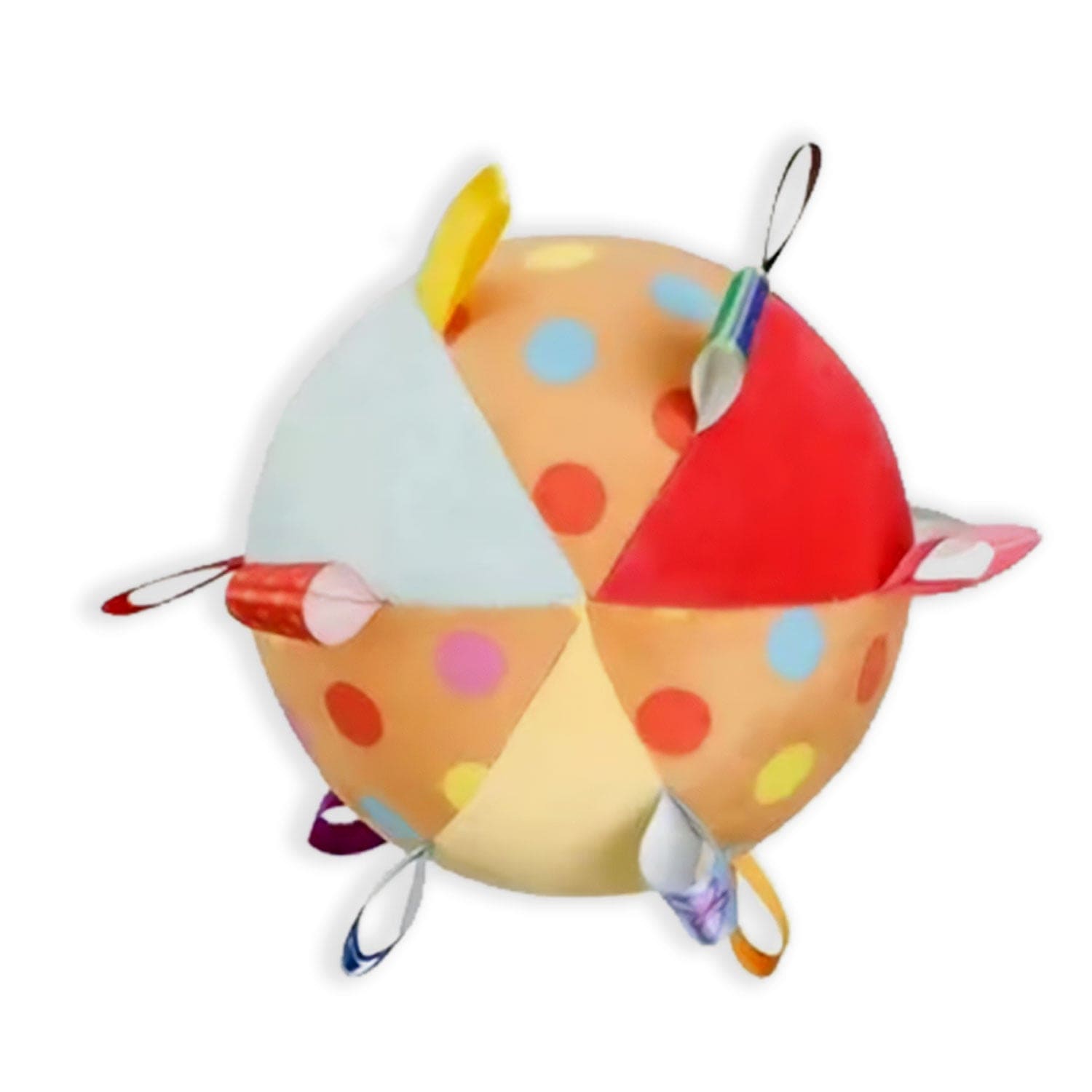 Baby Moo Cute Dog Colorful Tag Soft Plush Rattle Ball - Yellow