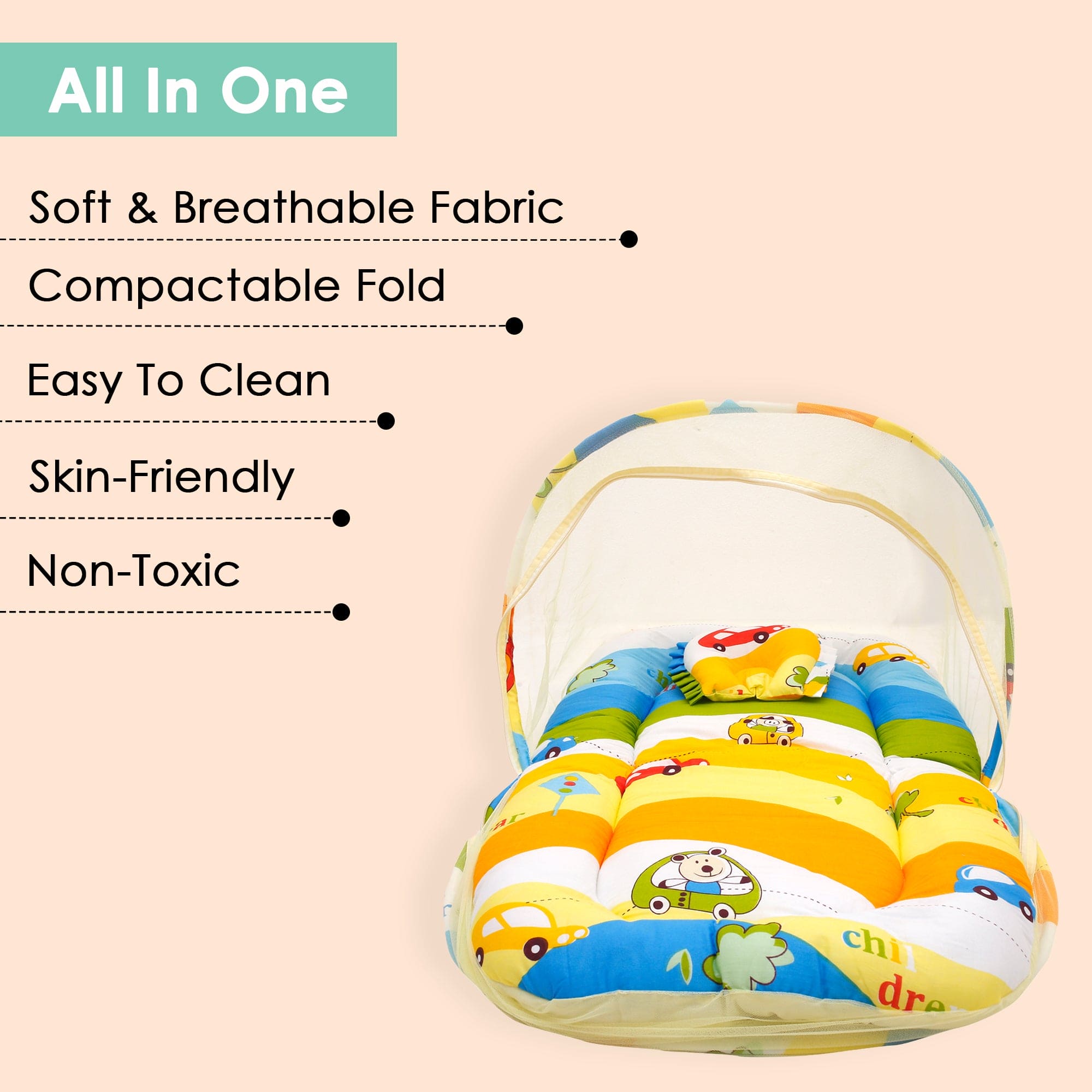 Mosquito Net Tent Mattress Set With Neck Pillow Cruising In My Car Multicolour