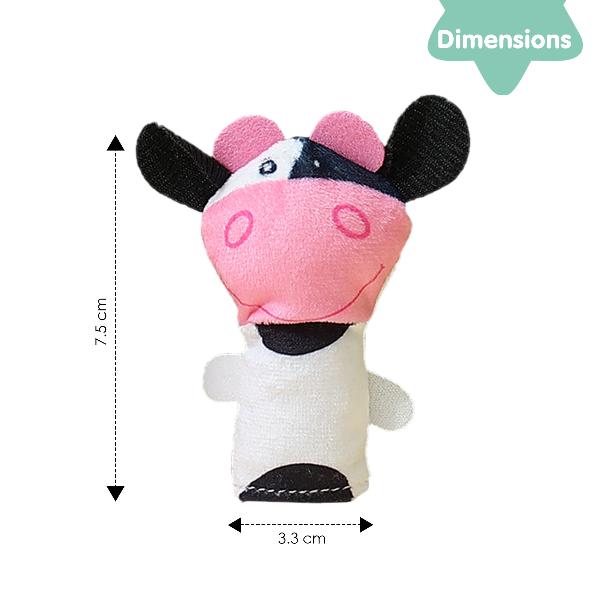 Baby Moo Animal Buddies Play Time Pack of 5 Plush Storytelling Finger Puppets - Multicolour