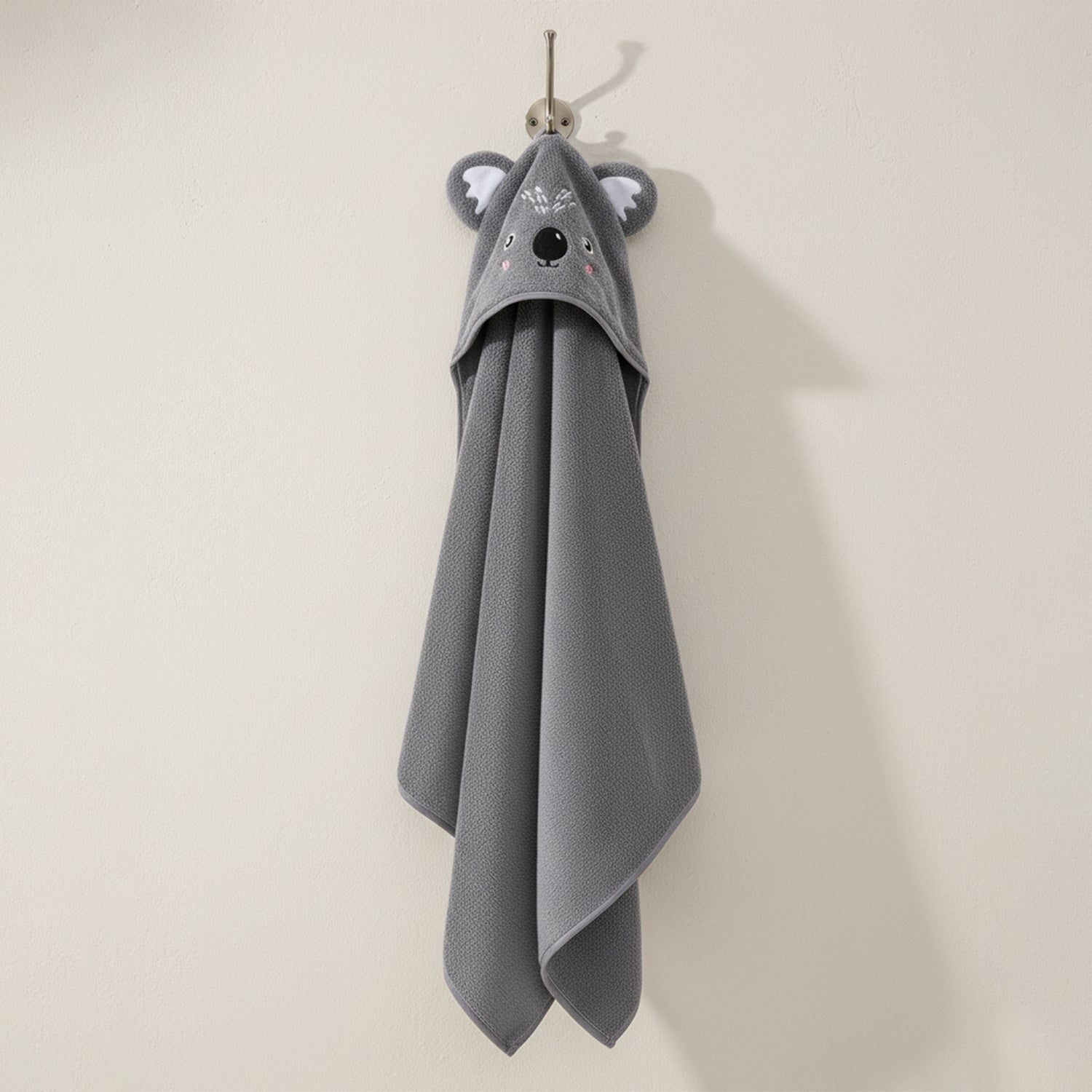 Baby Moo Cuddly Koala 3D Absorbent Hooded Towel - Grey