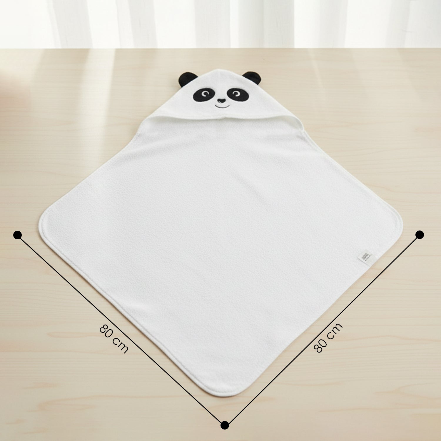 Baby Moo Plushy Panda 3D Absorbent Hooded Towel - White