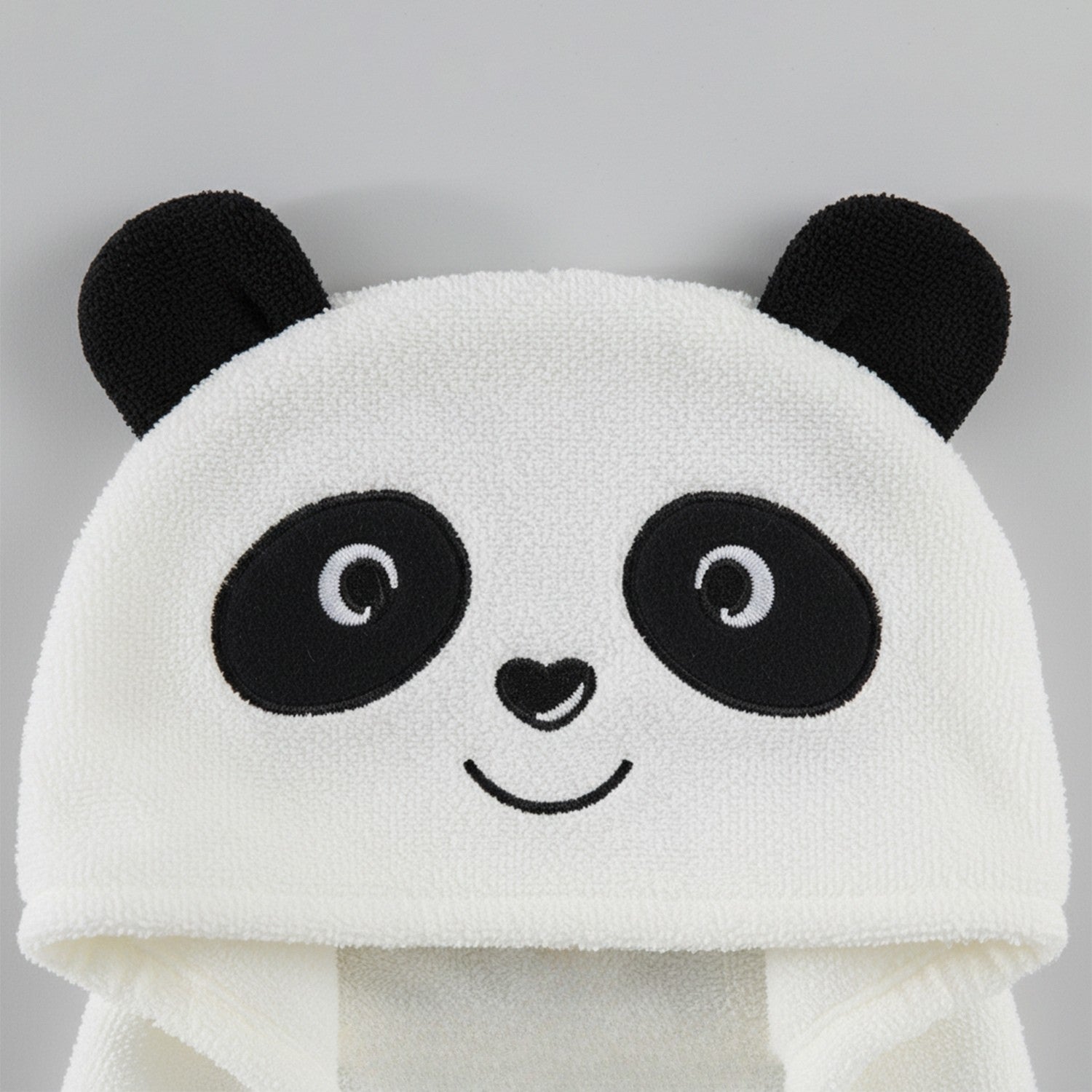 Baby Moo Plushy Panda 3D Absorbent Hooded Towel - White