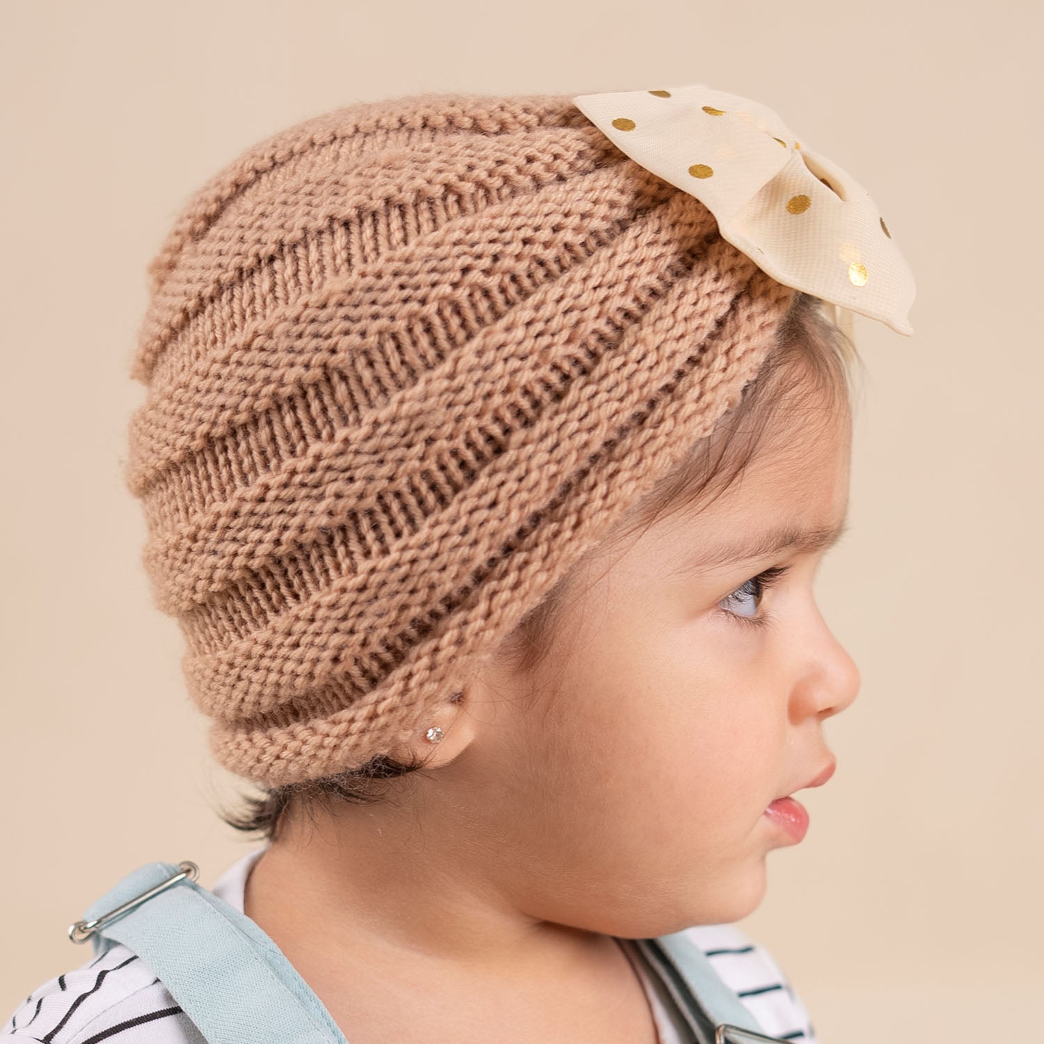 Baby Moo Partywear Sequence Bow 2 Pack Turban Caps - Brown And Navy Blue - Baby Moo