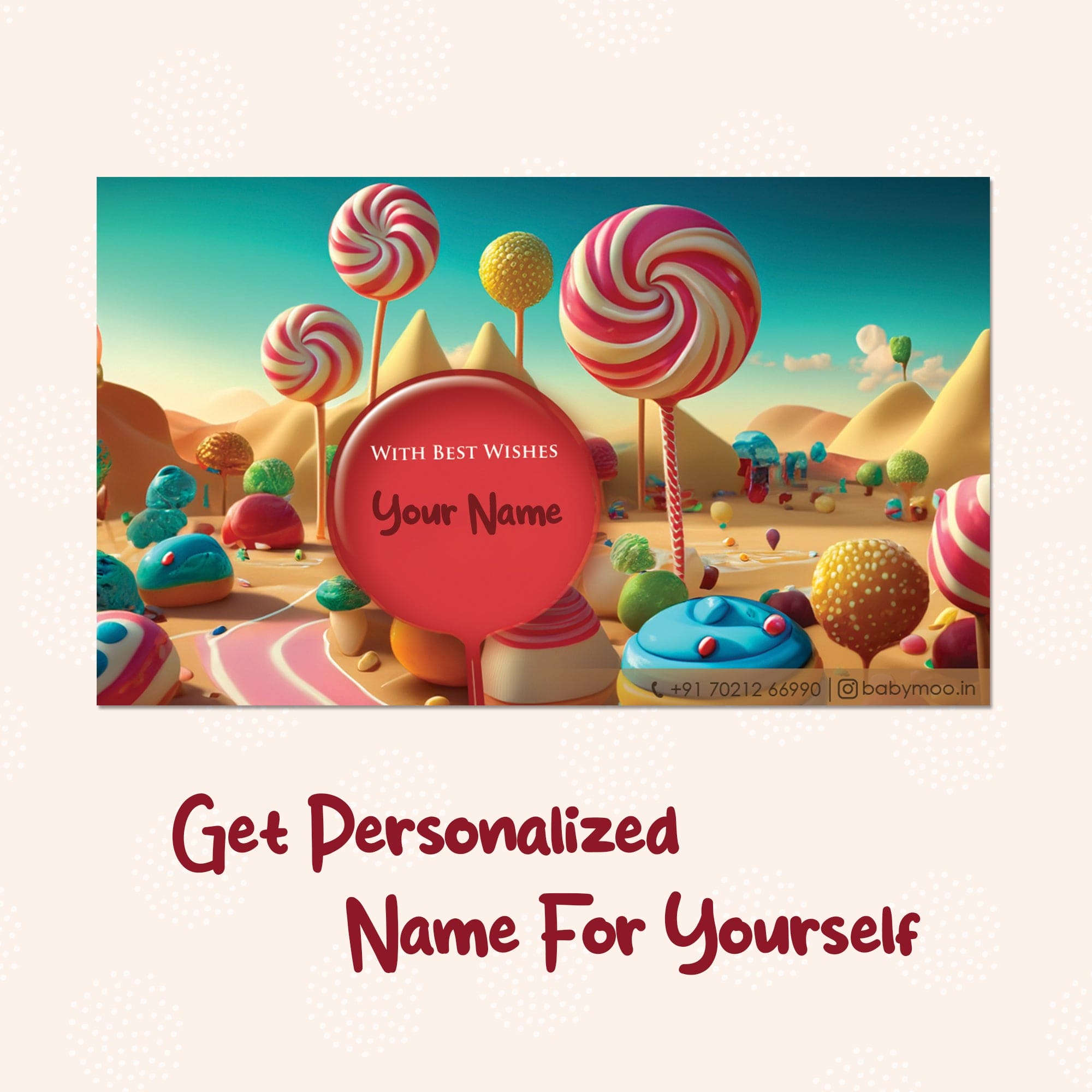 Baby Moo Lollipop 40 Gift Card Pack Personalised Wish Tags - Multicolour