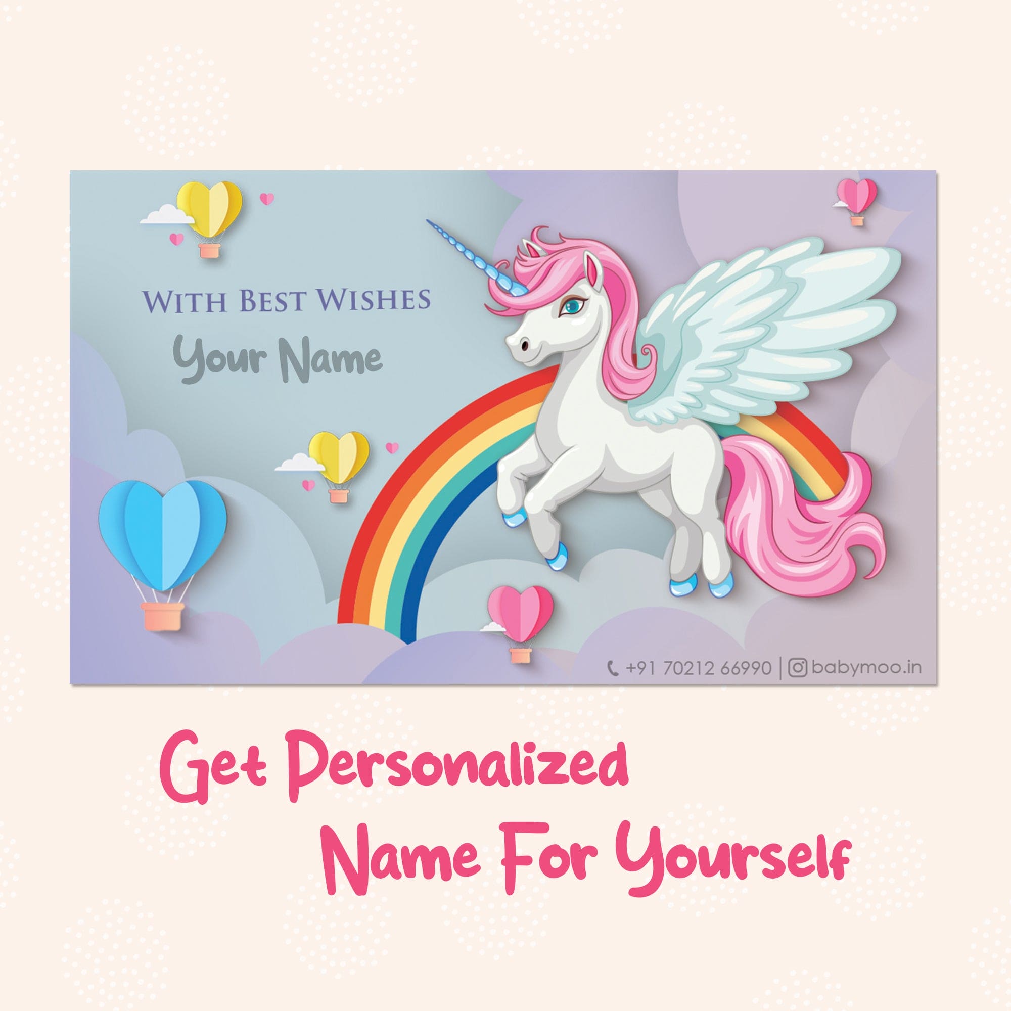 Baby Moo Celestial Unicorn 40 Gift Card Pack Personalised Wish Tags - Multicolour