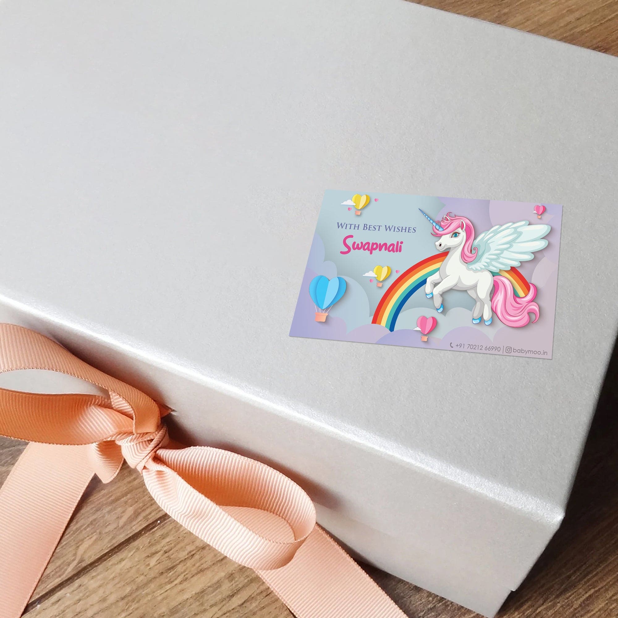 Baby Moo Celestial Unicorn 40 Gift Card Pack Personalised Wish Tags - Multicolour