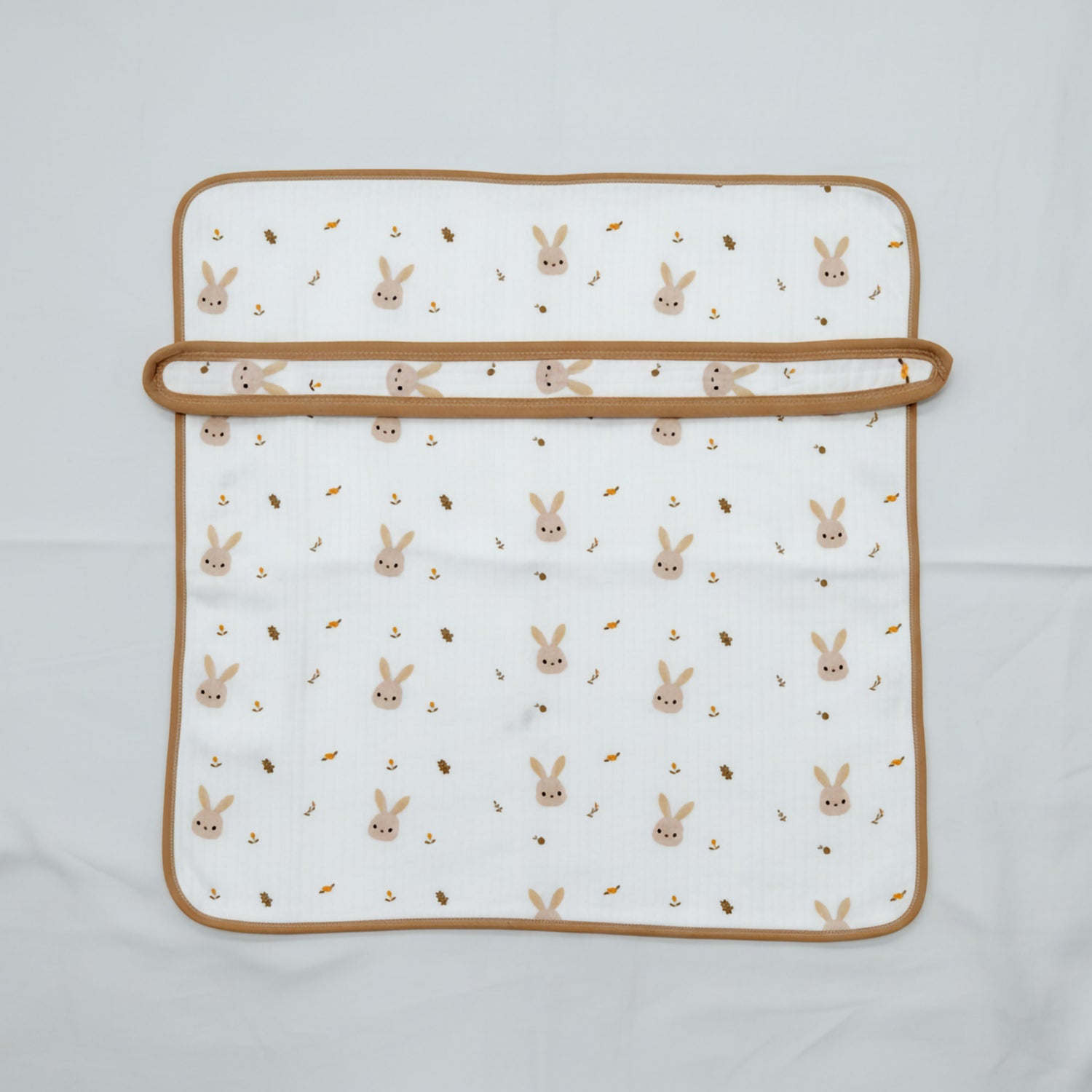 Baby Moo Bunny Prints Soft Hooded Wrapper With Belt - White