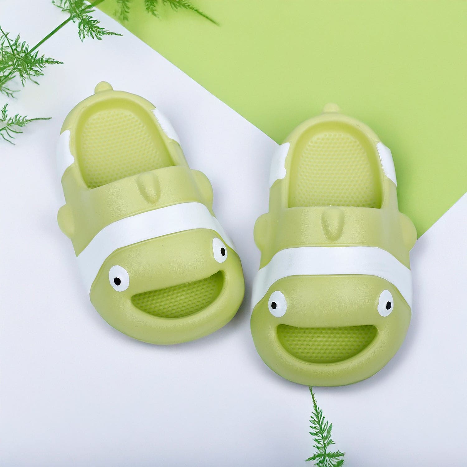 Baby Moo Nemo Waterproof Soft Slippers Anti-Skid Sliders - Green