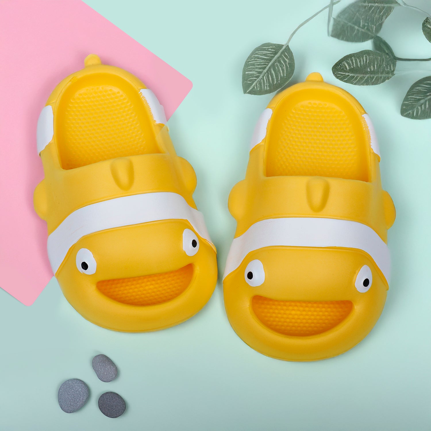 Baby Moo Nemo Waterproof Soft Slippers Anti-Skid Sliders - Yellow