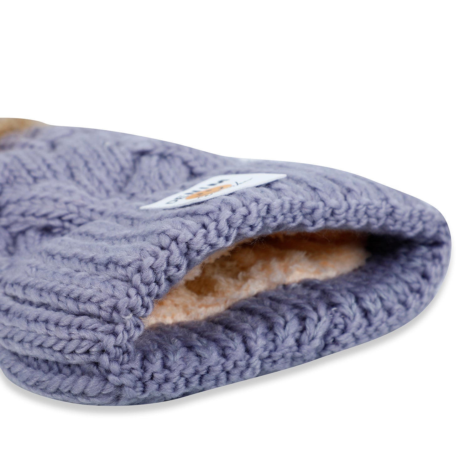 Baby Moo Pom Pom Knitted Woollen Cap - Grey - Baby Moo