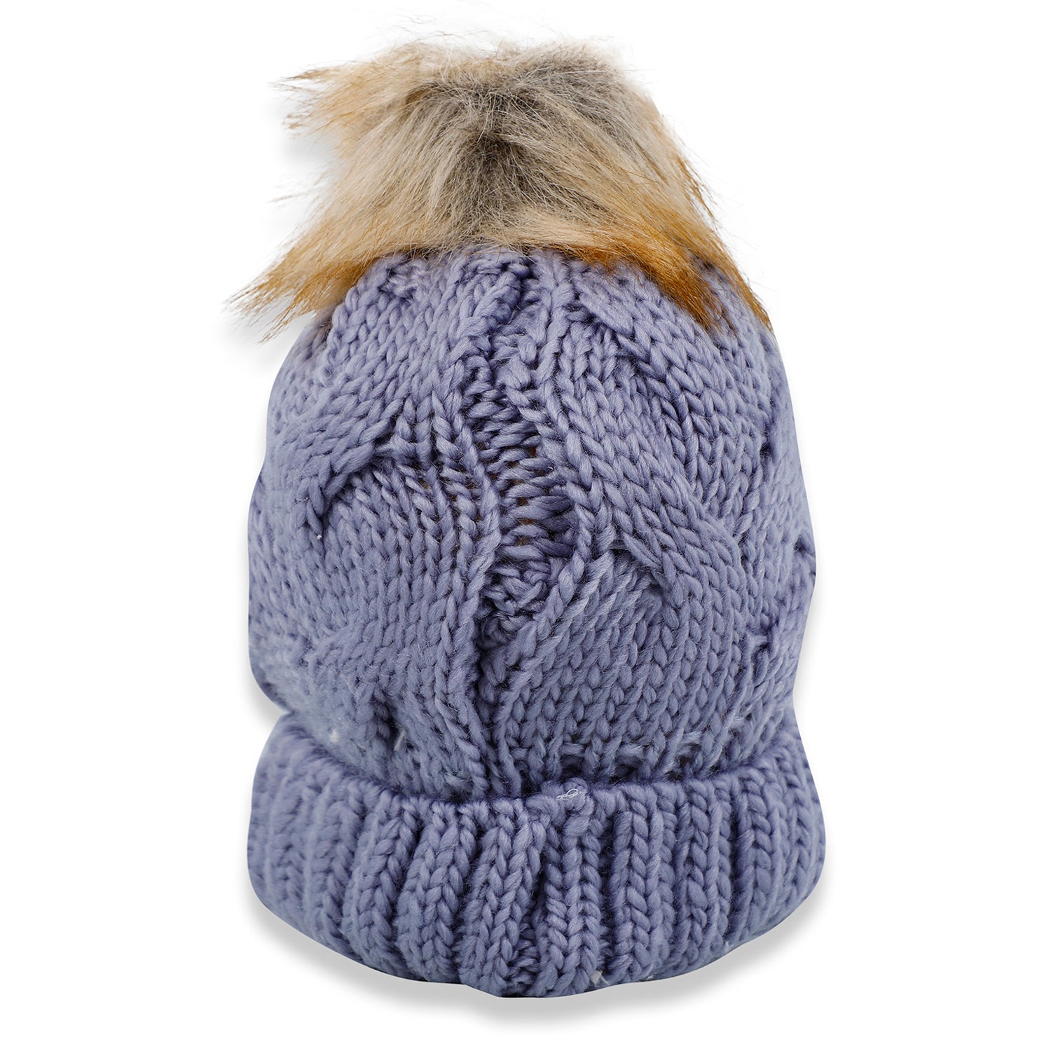 Baby Moo Pom Pom Knitted Woollen Cap - Grey - Baby Moo