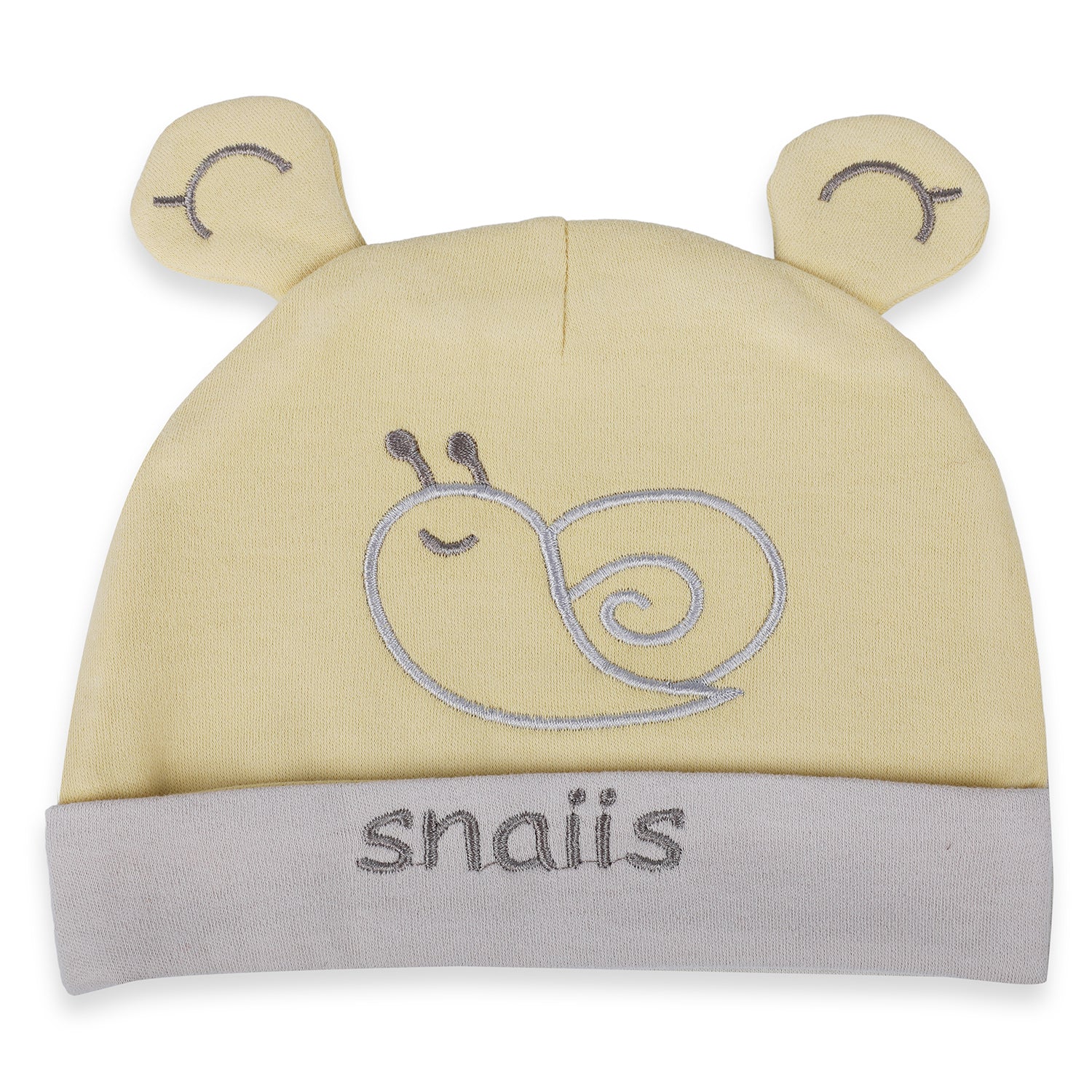 Baby Moo Lazy Snail Organic Soft Cotton Cap - Yellow - Baby Moo