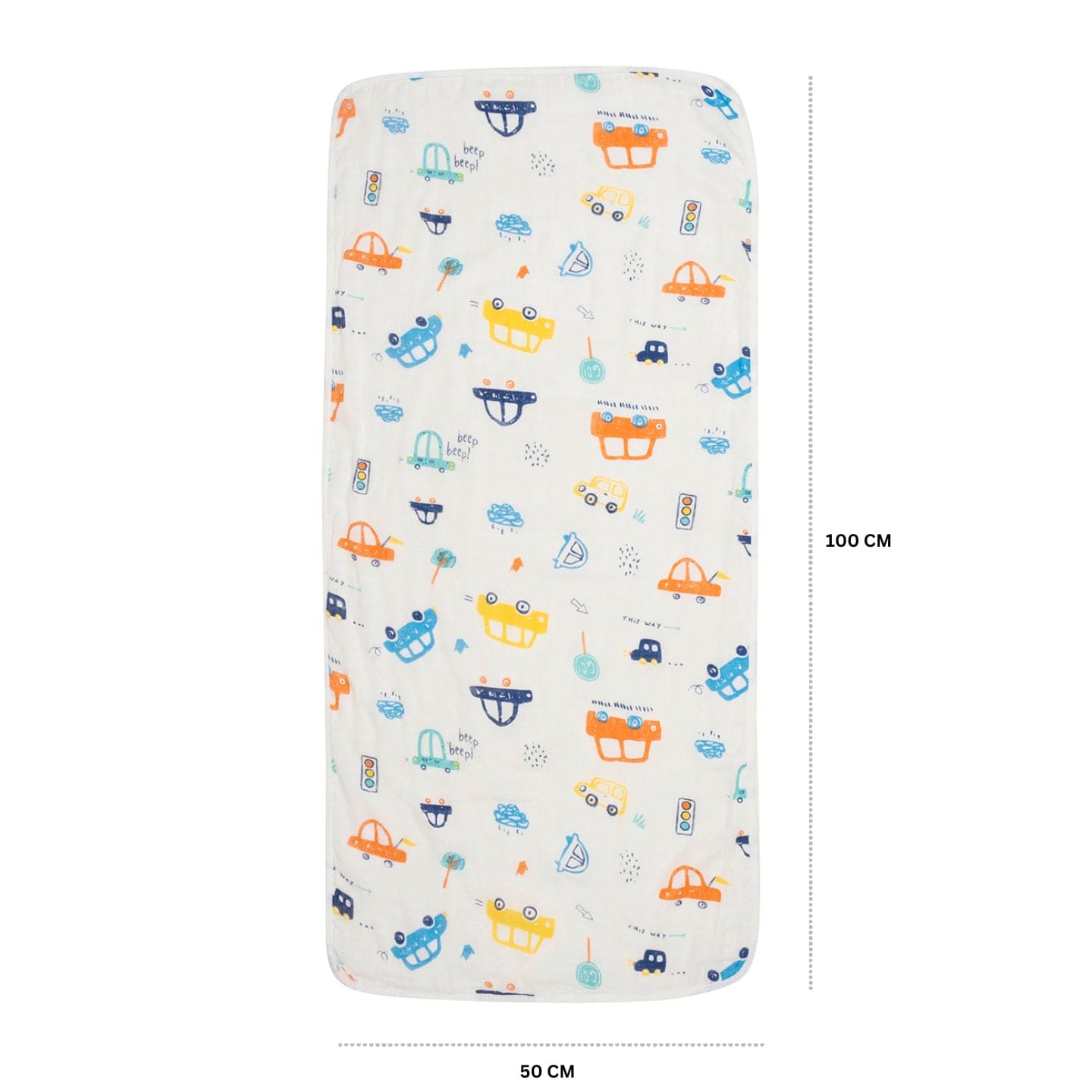 Baby Moo Car 100% Cotton Ultra Soft Eco Friendly Absorbent Towel - White