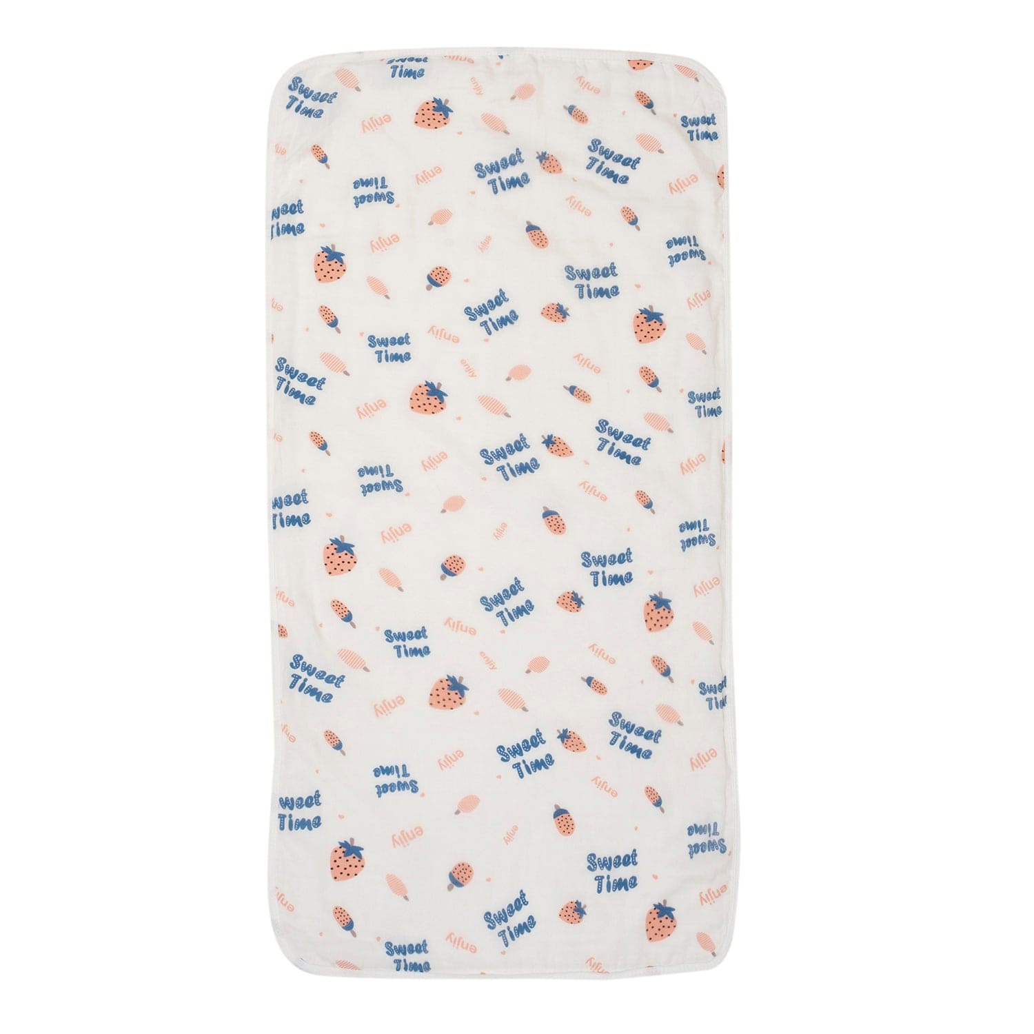 Baby Moo Strawberry 100% Cotton Ultra Soft Eco Friendly Absorbent Towel - White