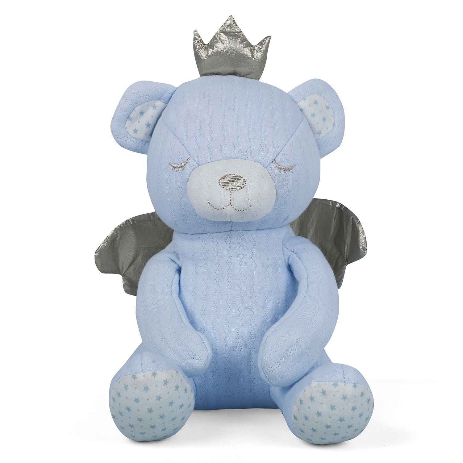 Baby Moo Royal Bear Cozy Plush Toy Blanket - Blue - Baby Moo