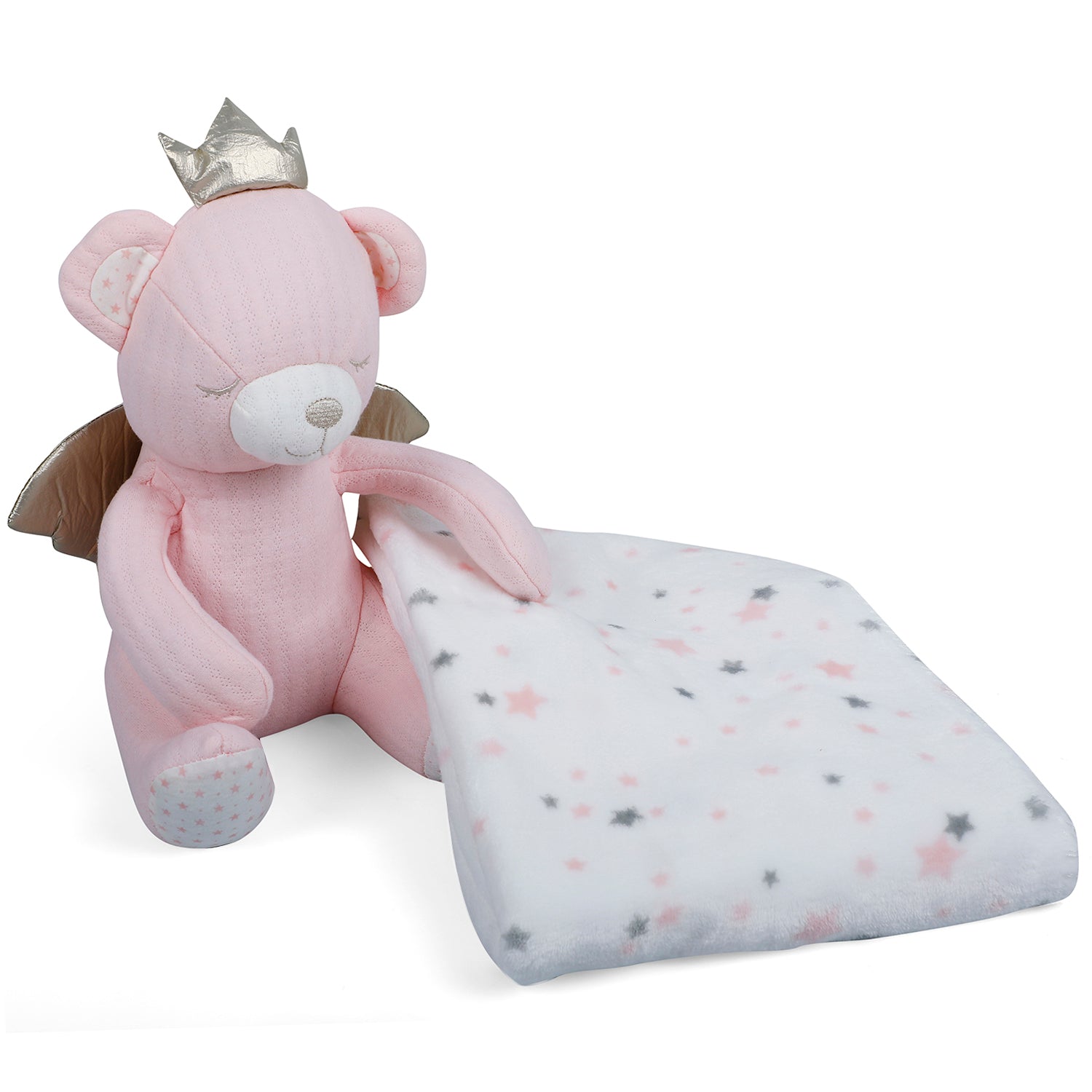 Baby Moo Princess Bear Cozy Plush Toy Blanket - Pink - Baby Moo