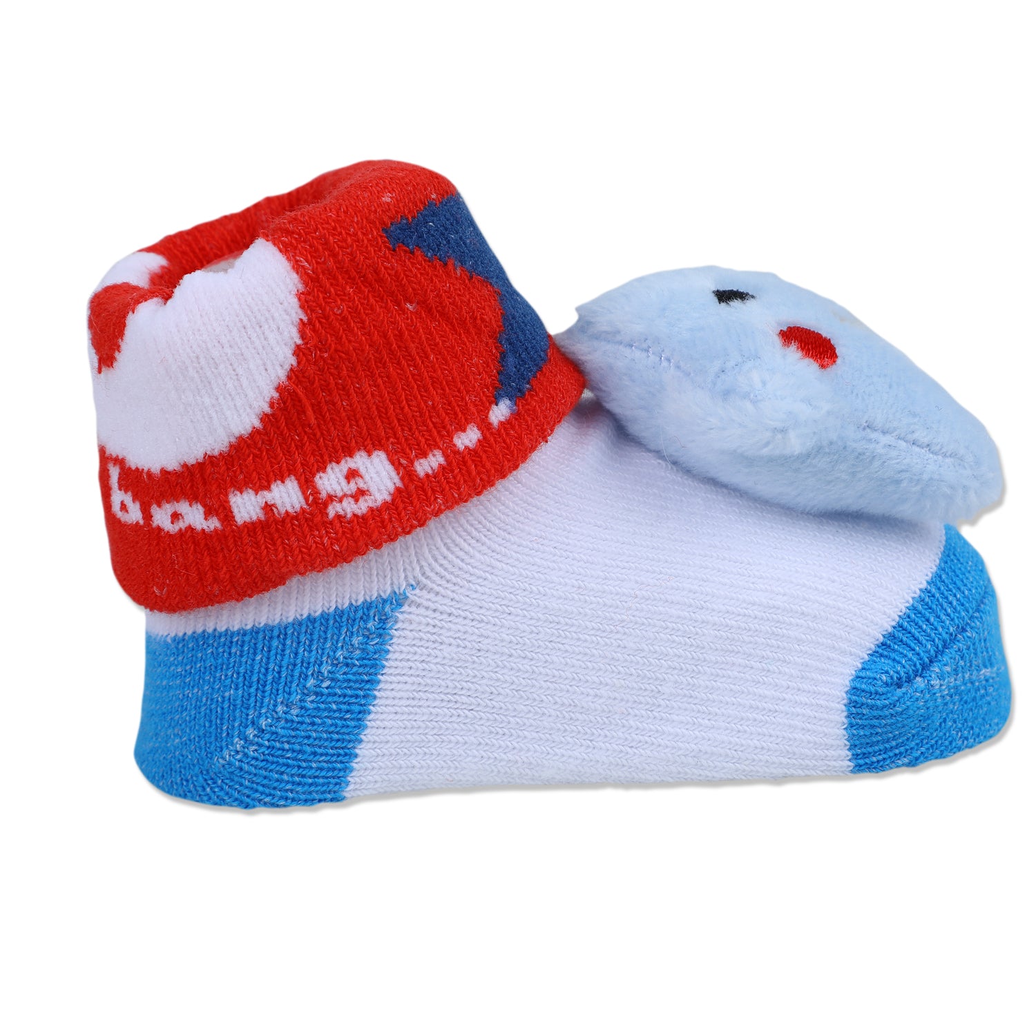 Baby Moo Winking Star Cotton Anti-Skid 3D Socks - Red - Baby Moo
