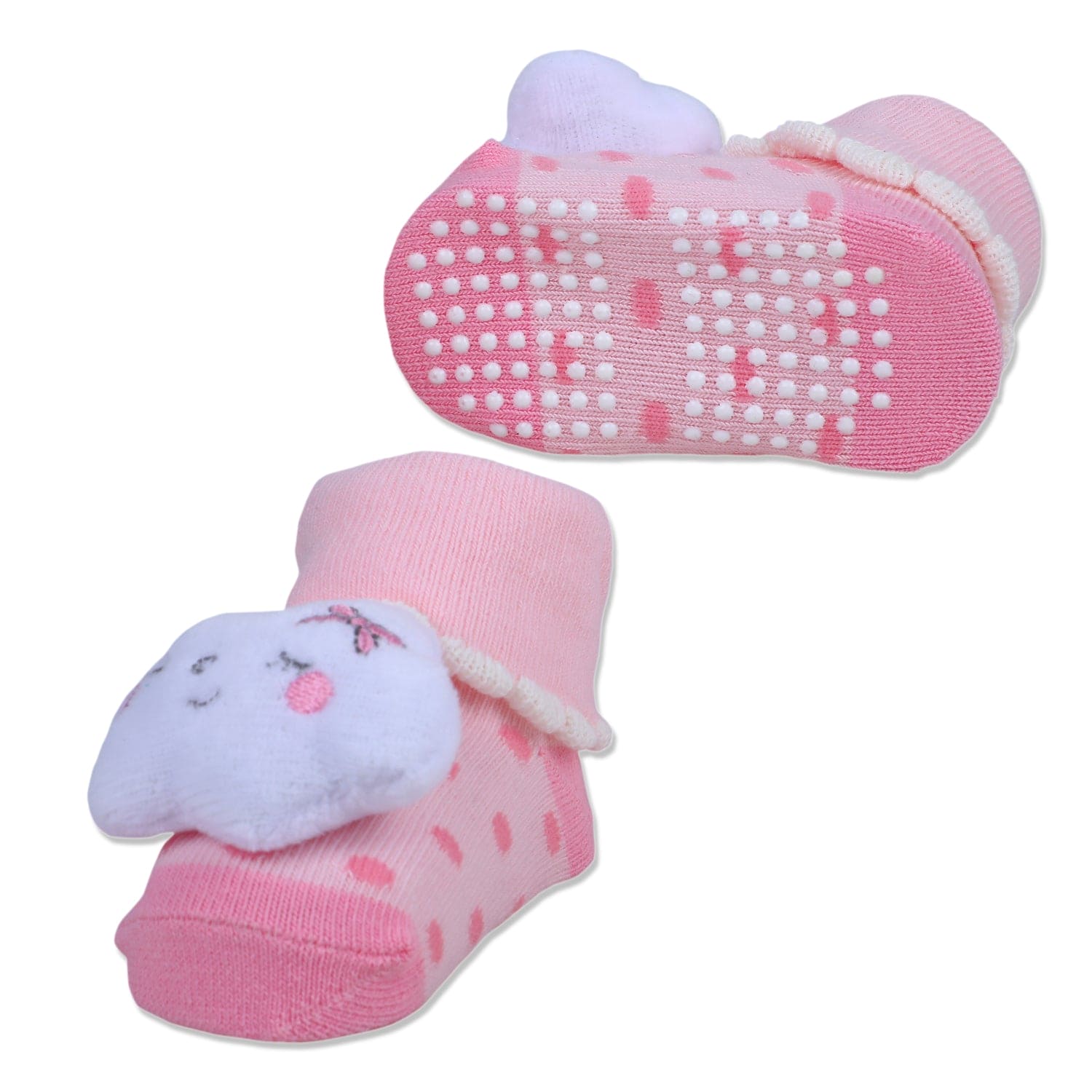 Baby Moo Sleeping Cloud Cotton Anti-Skid 3D Socks - Pink - Baby Moo