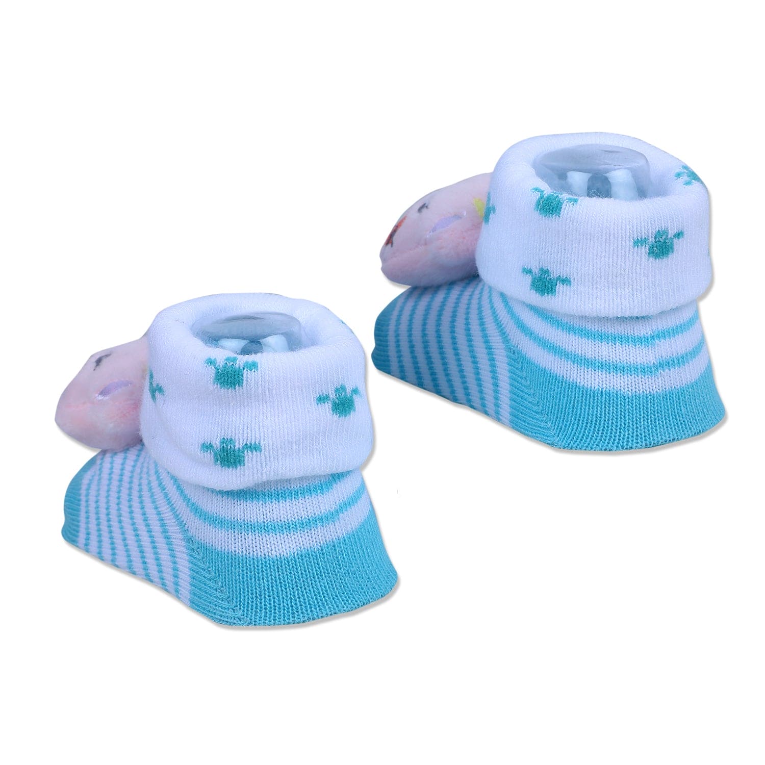Baby Moo Naughty Cat Cotton Anti-Skid 3D Socks - Blue - Baby Moo