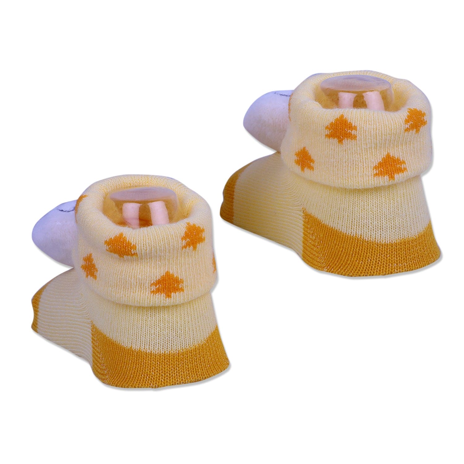 Baby Moo Sleeping Bear Cotton Anti-Skid 3D Socks - Yellow - Baby Moo