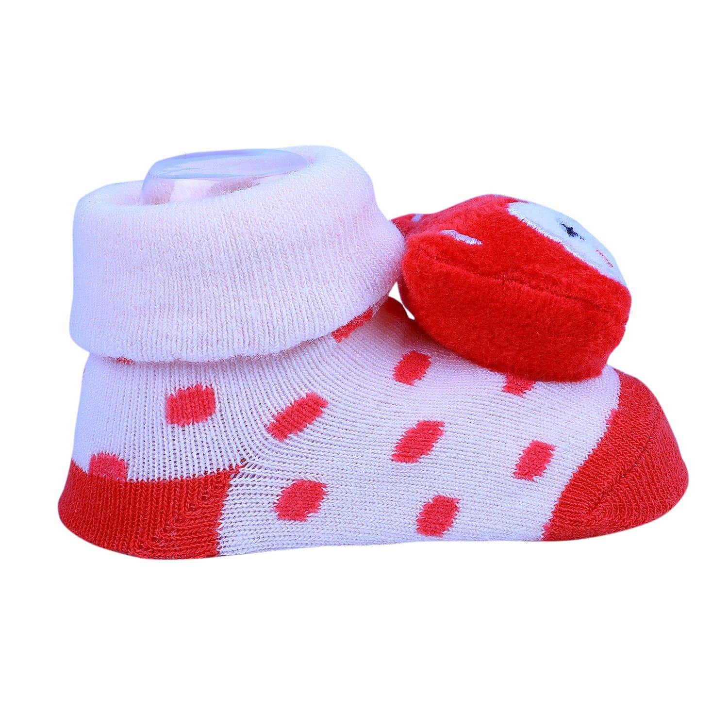 Baby Moo Foxy Cotton Anti-Skid 3D Socks - Cream - Baby Moo